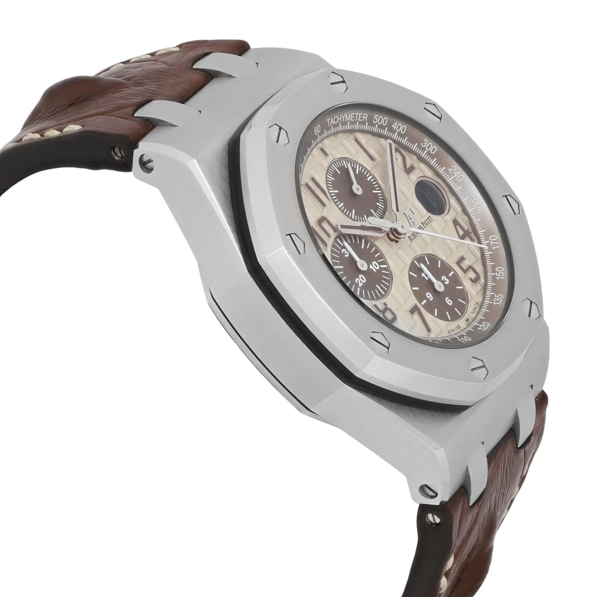 Uomo Orologio Audemars Piguet Royal Oak Offshore Acciaio Quadrante Avorio 26470ST in vendita