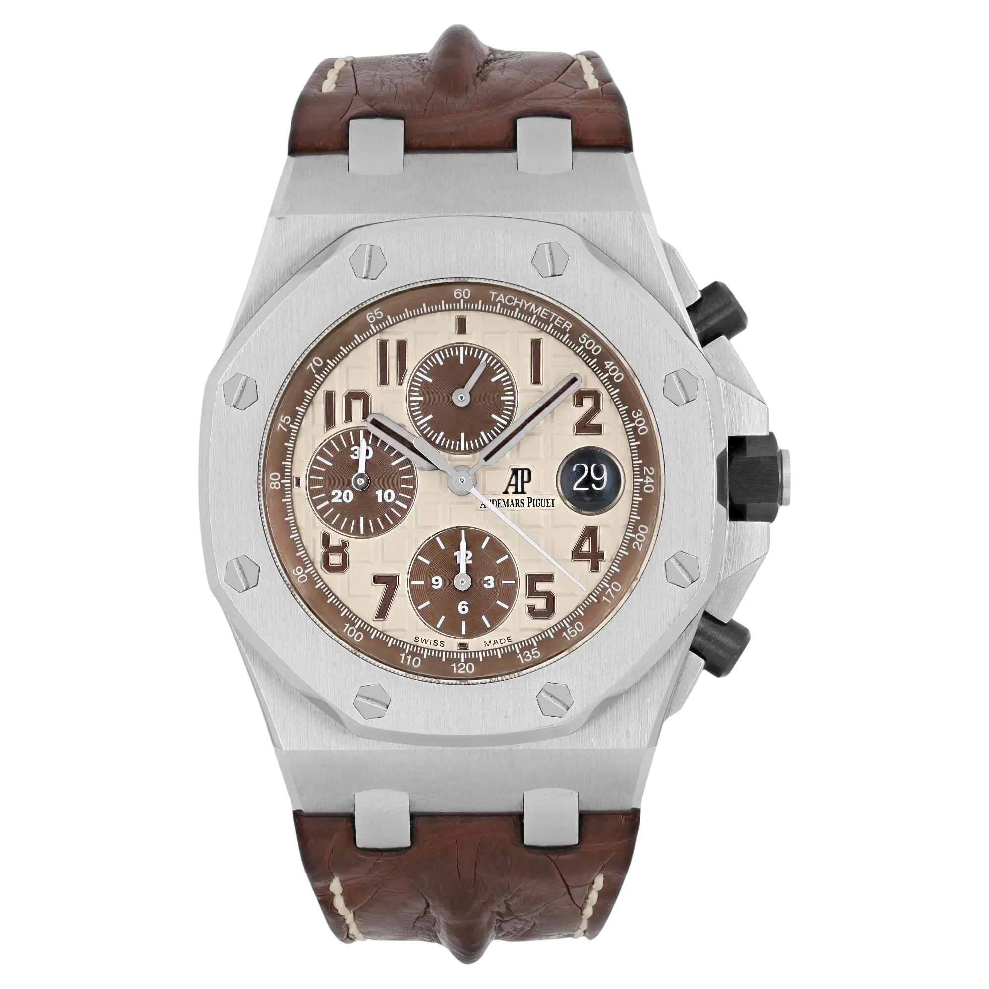 Audemars Piguet Royal Oak Offshore Steel Ivory Dial Watch 26470ST