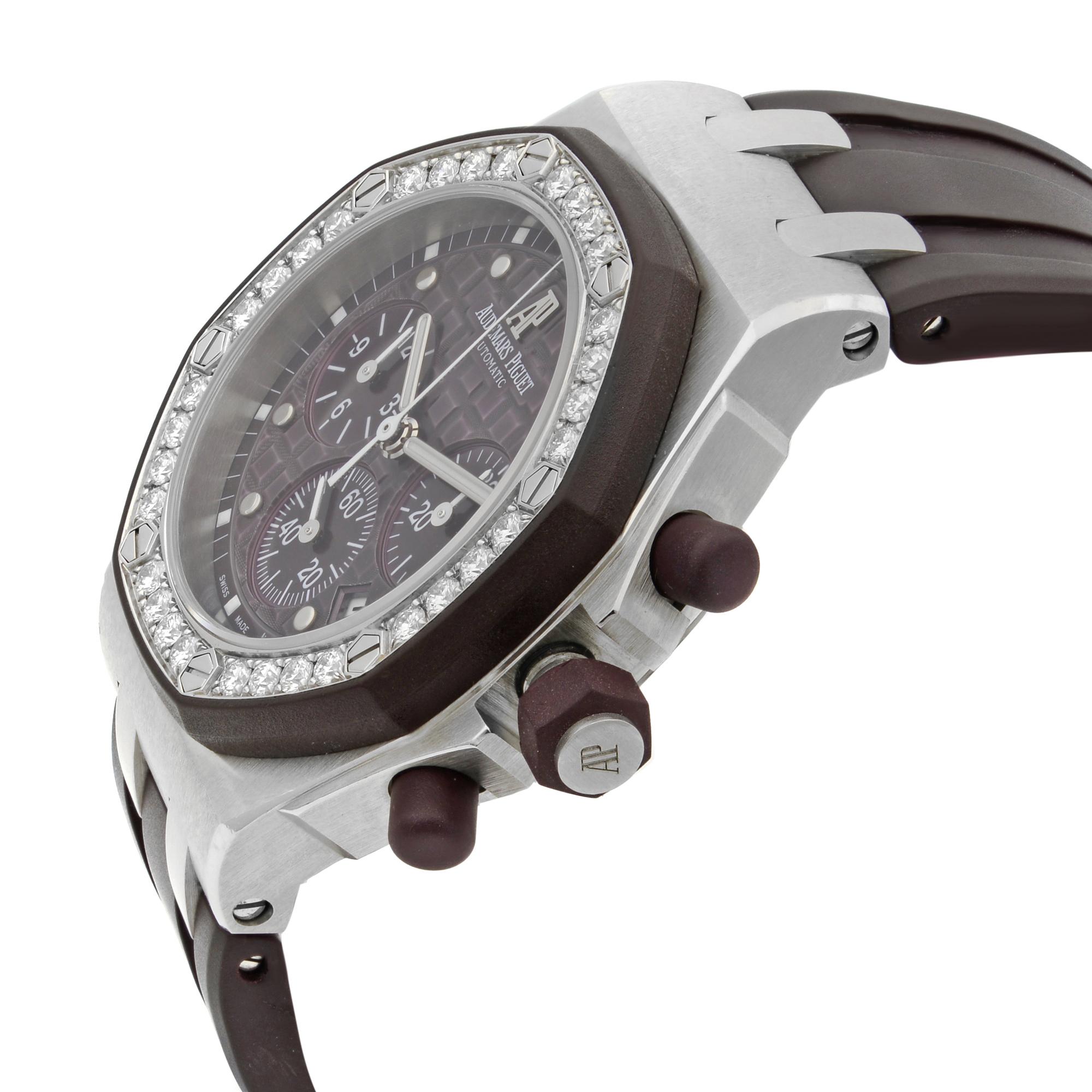 Modern Audemars Piguet Royal Oak Offshore Steel Plum Dial Watch 26048SK.ZZ.D066CA.01