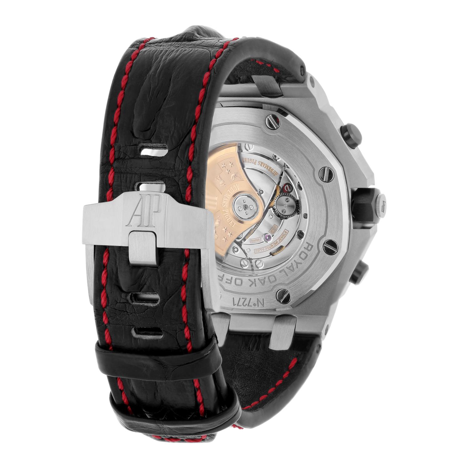 Audemars Piguet Royal Oak Offshore Vampire Schwarz Rot 42mm 26470ST Uhr MINT im Angebot 2