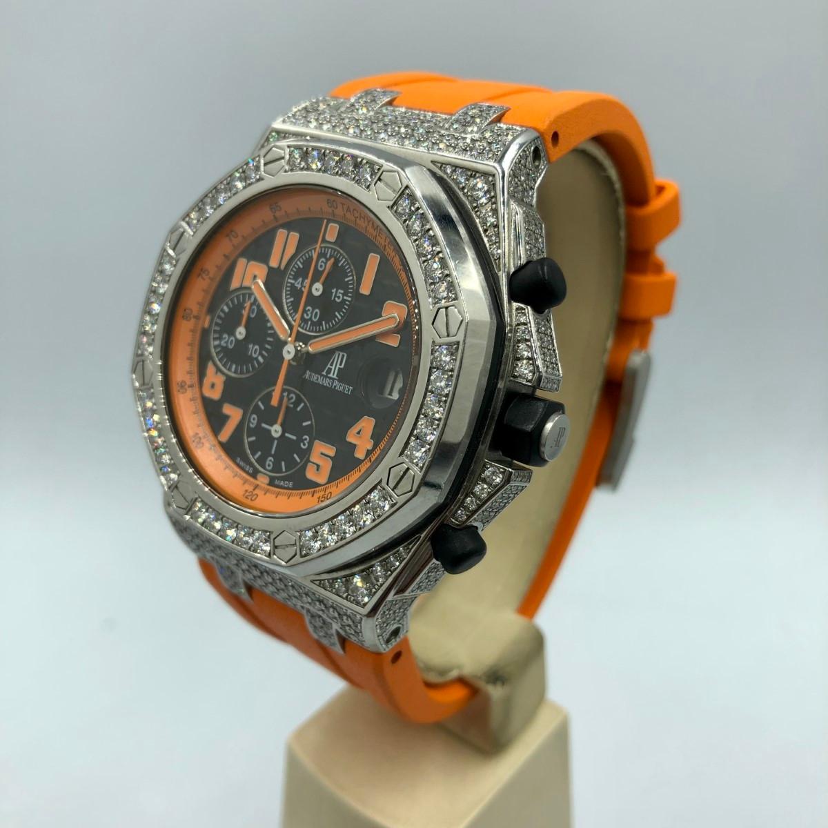 Audemars Piguet Royal Oak Offshore Volcano maßgefertigtes Diamant-Zifferblatt in voller Ausführung im Zustand „Hervorragend“ im Angebot in Viana do Castelo, PT