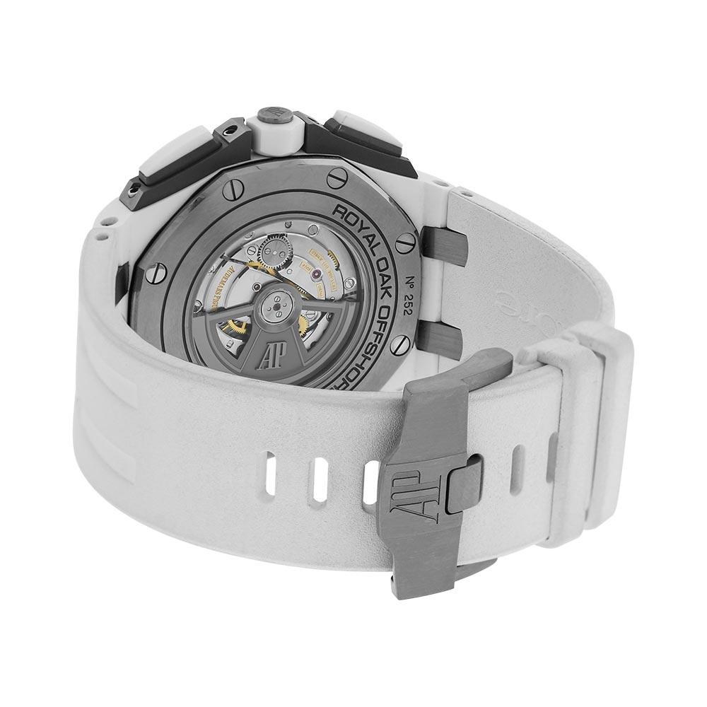 Audemars Piguet Royal Oak Offshore White and Blue Ceramic Chronograph 26402 In Good Condition For Sale In New York, NY