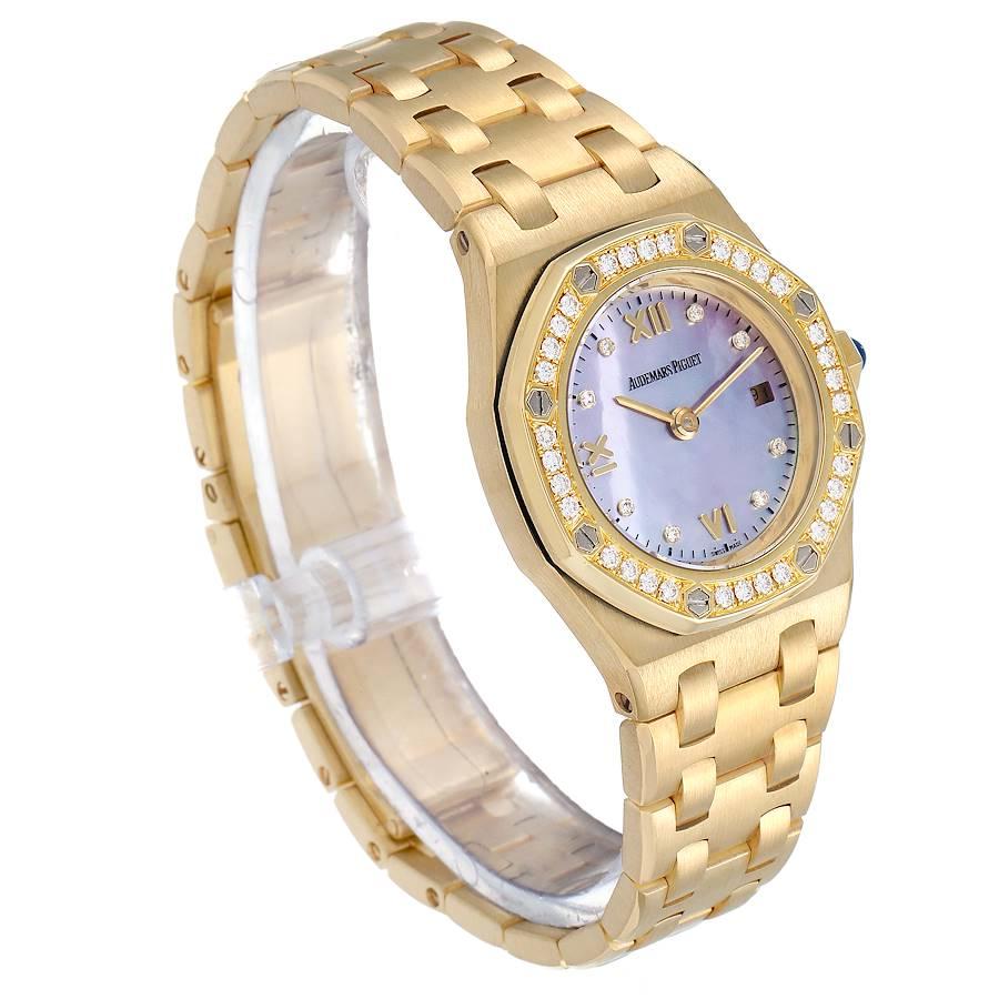 Audemars Piguet Royal Oak Offshore Yellow Gold Diamond Watch 67151BA In Excellent Condition In Atlanta, GA