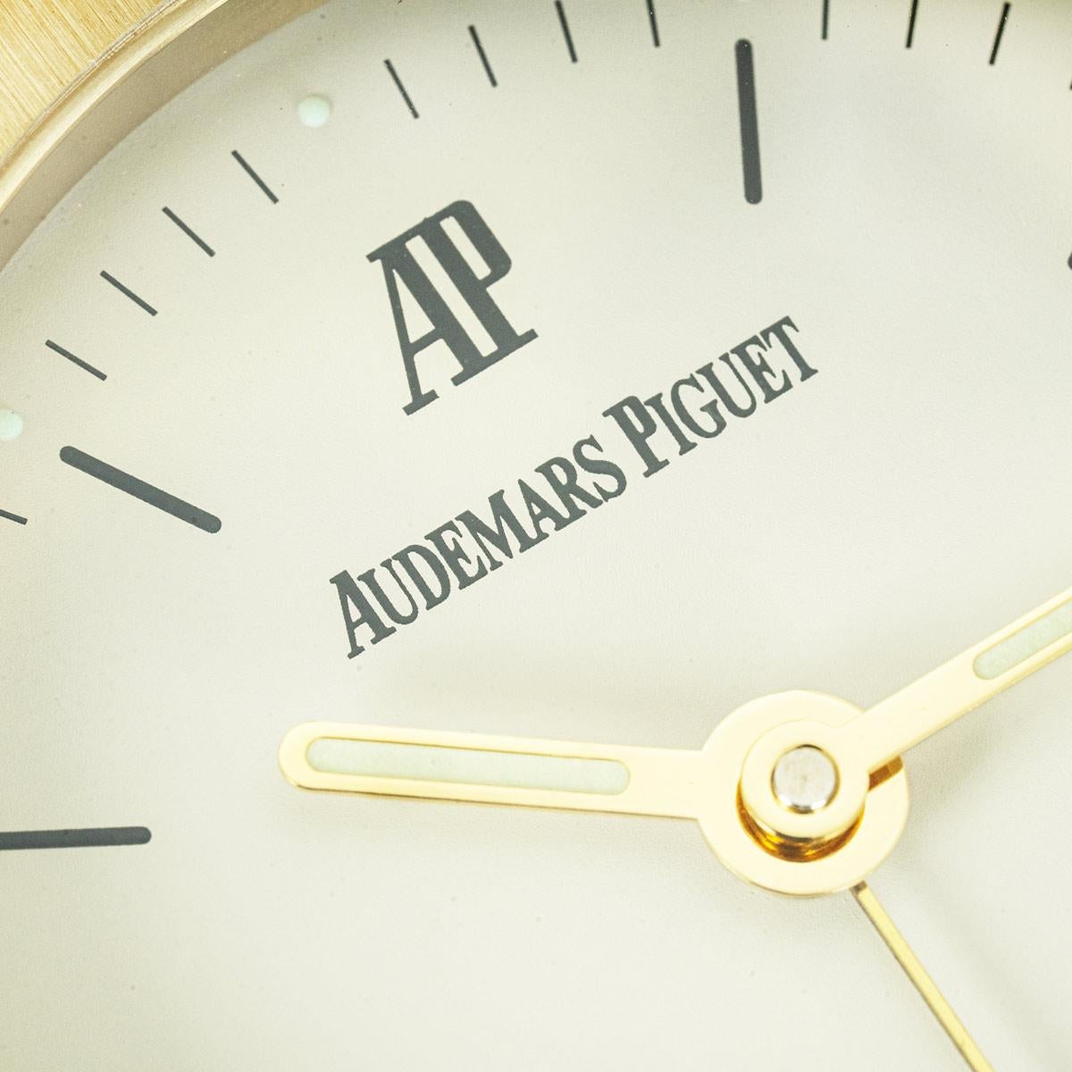 Reloj despertador de sobremesa Audemars Piguet Royal Oak Pendulette Brass White Dial C2005 en venta 1