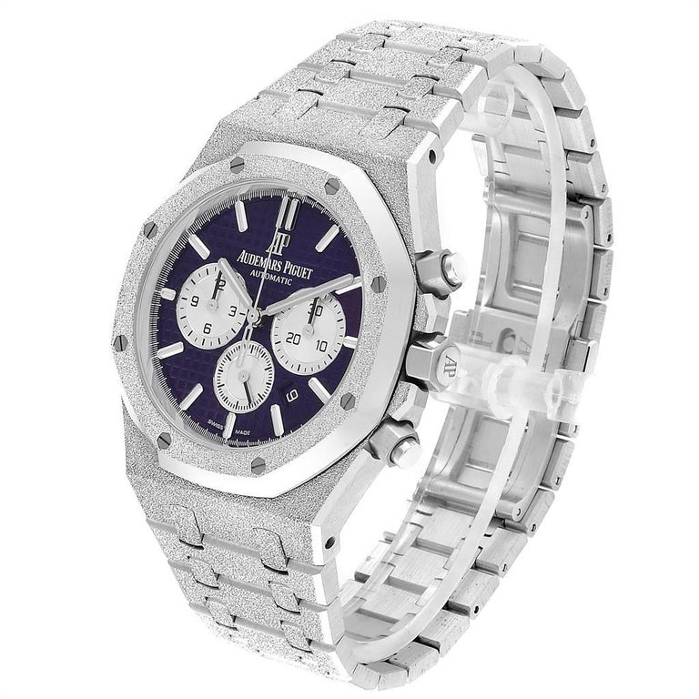 Audemars Piguet Royal Oak Purple Dial White Frosted Gold Watch 26331bc For Sale At 1stdibs