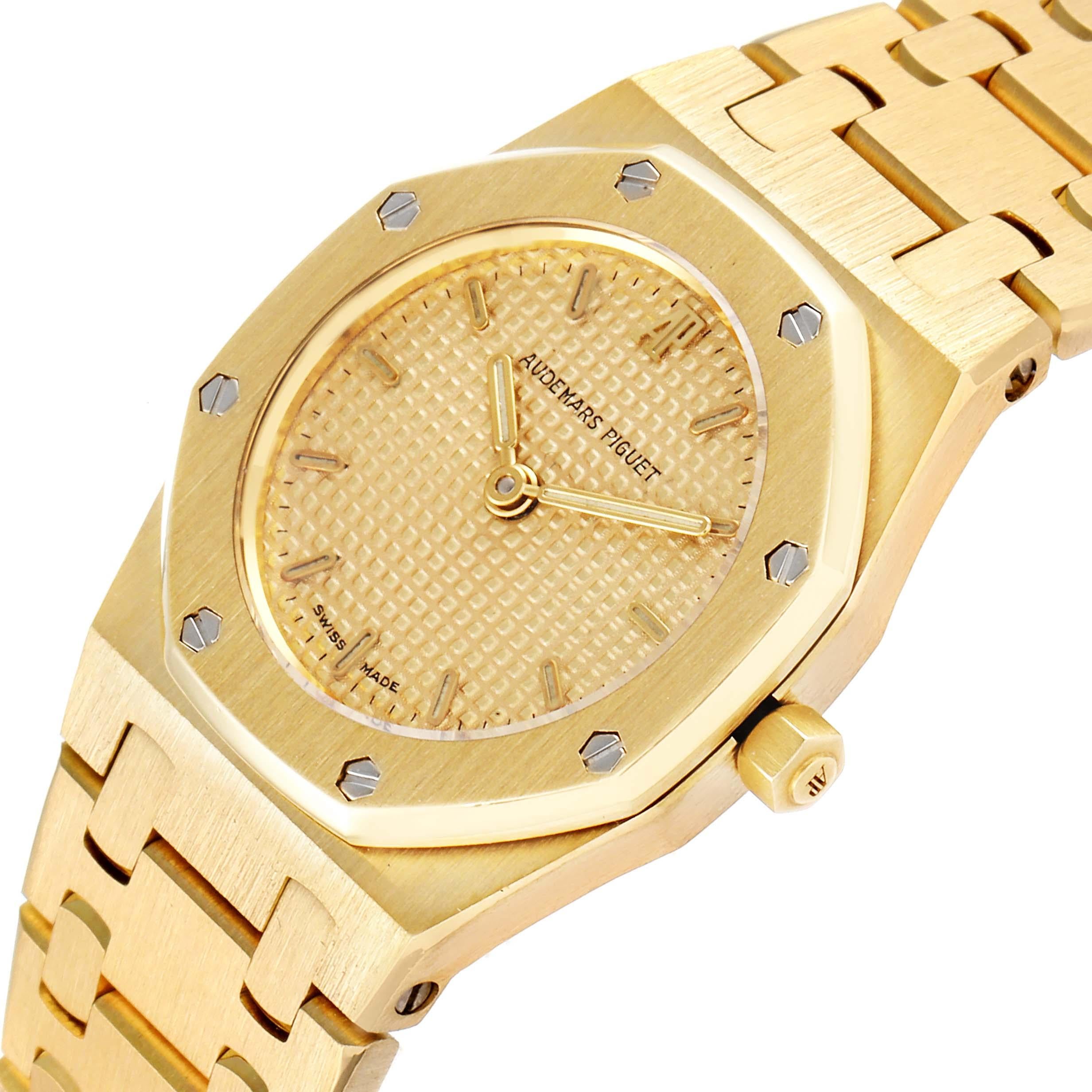 Audemars Piguet Royal Oak Quartz Champagne Dial Ladies Watch D6519 For Sale 2