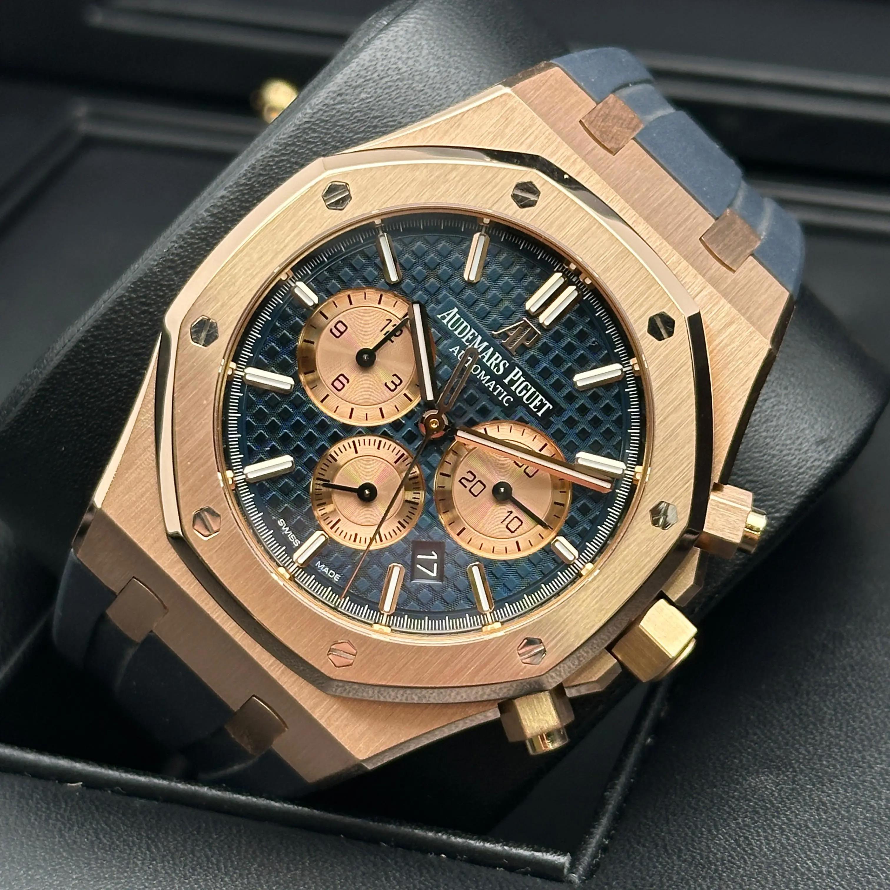 Men's Audemars Piguet Royal Oak Rose Gold Automatic Mens Watch 26331OR.OO.D315CR.01 For Sale