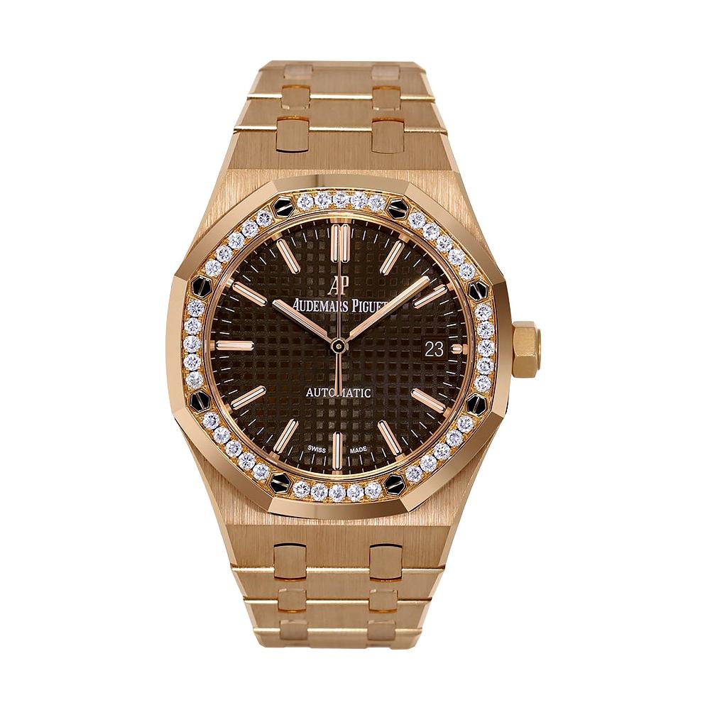 Audemars Piguet Royal Oak Rose Gold Brown Dial Watch 15451OR.ZZ.1256OR.04 For Sale