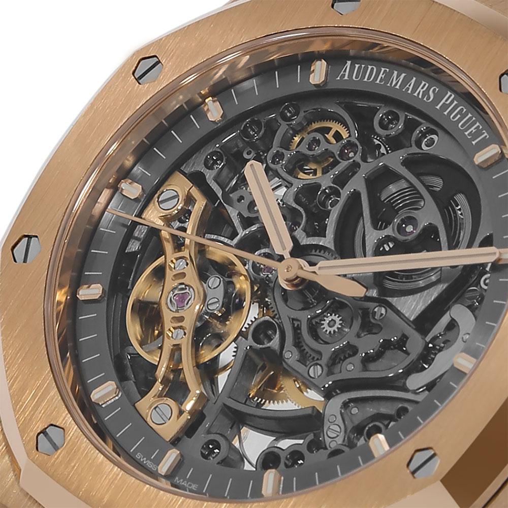 Contemporary Audemars Piguet Royal Oak Rose Gold Openworked Watch 15407OR.OO.1220OR.01