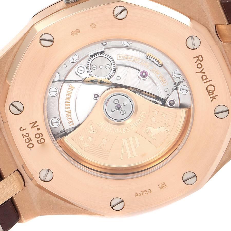 Audemars Piguet Royal Oak Rose Gold weißes Zifferblatt Herrenuhr 154000 Box Papiere im Angebot 3