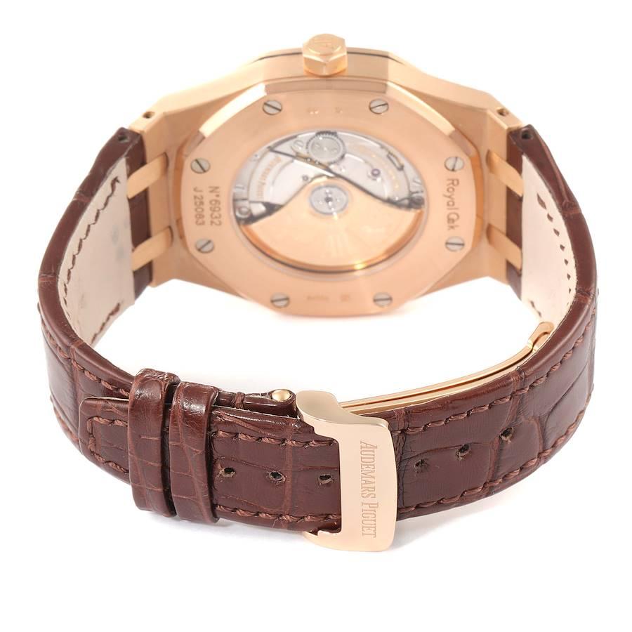 Audemars Piguet Royal Oak Rose Gold weißes Zifferblatt Herrenuhr 154000 Box Papiere im Angebot 4
