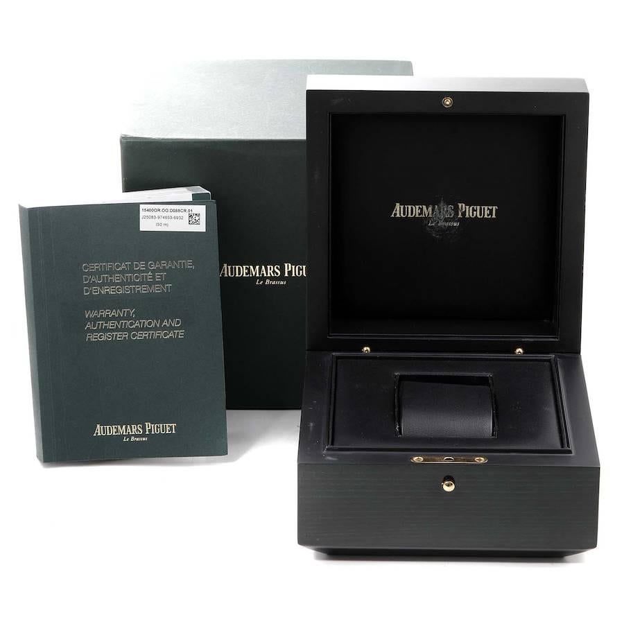 Audemars Piguet Royal Oak Rose Gold weißes Zifferblatt Herrenuhr 154000 Box Papiere im Angebot 6
