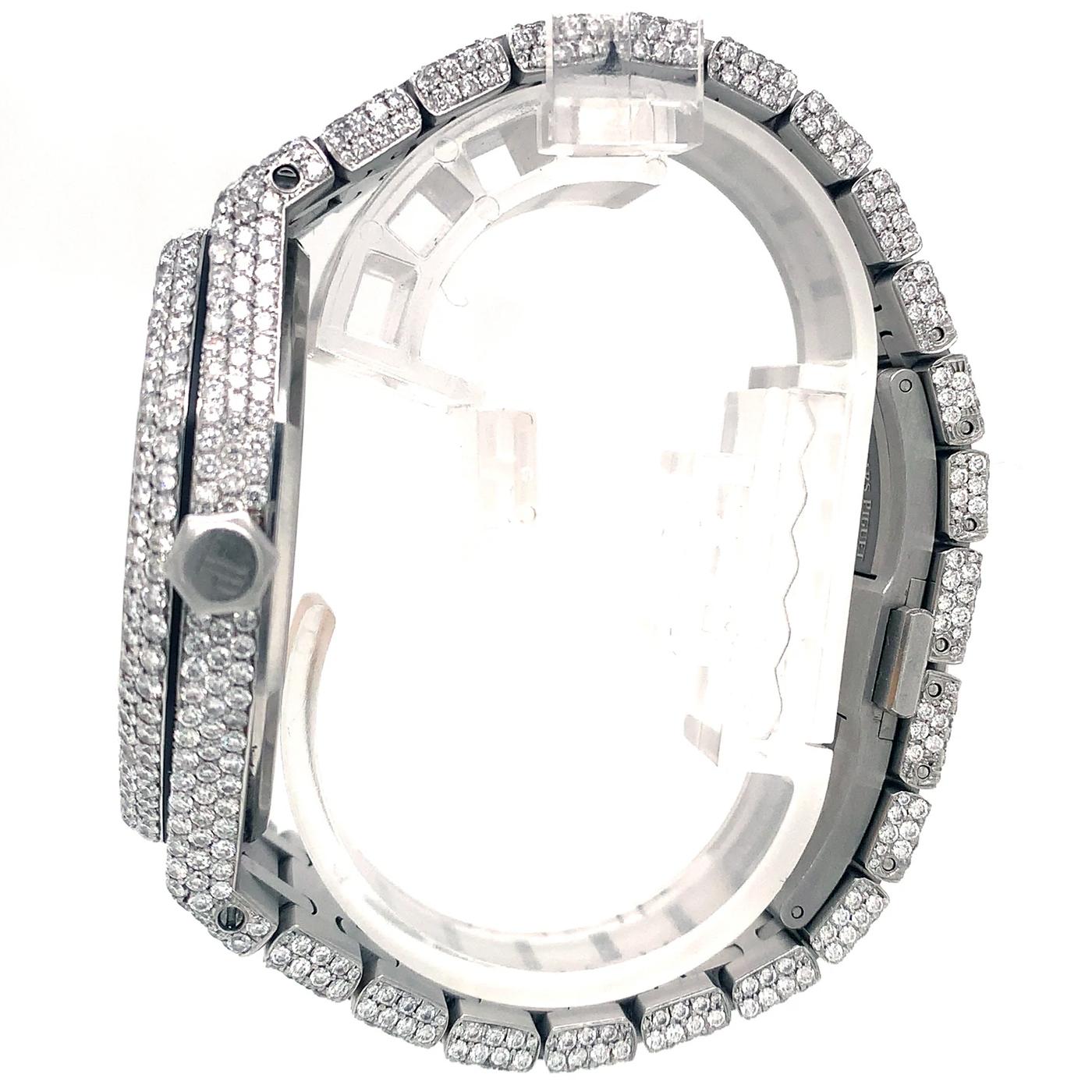 Audemars Piguet Royal Oak Silver Iced Out Diamond Selfwinding Watch 1