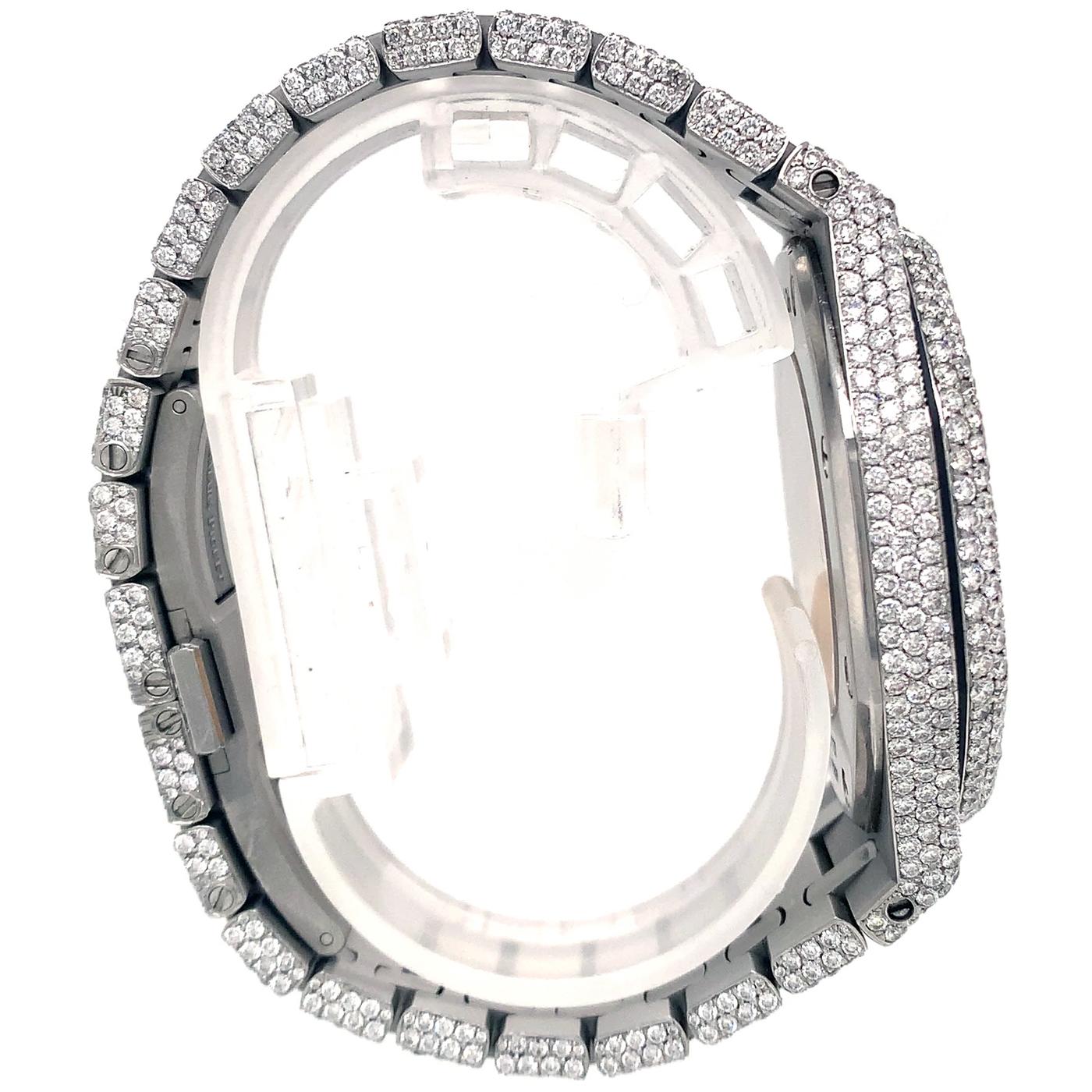Audemars Piguet Royal Oak Silver Iced Out Diamond Selfwinding Watch 2