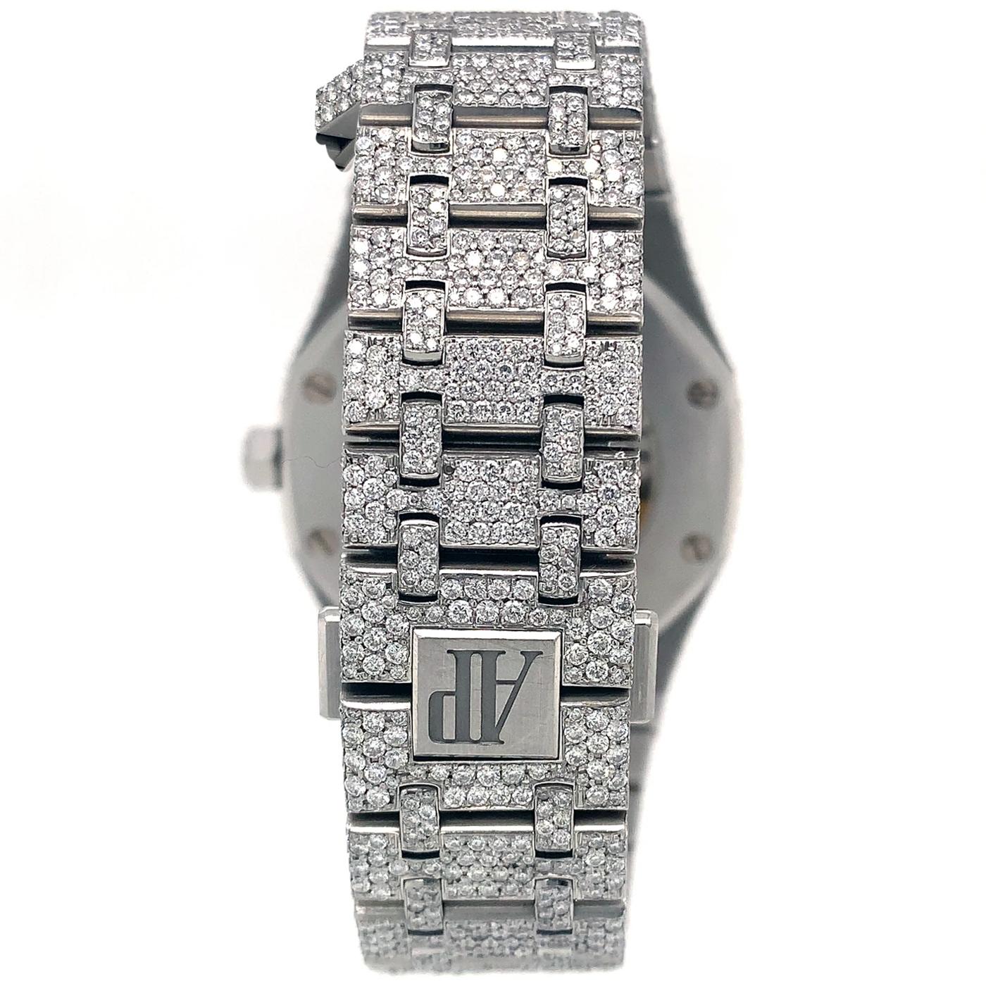 Selfwinding-Uhr von Audemars Piguet aus königlicher Eiche mit Silber-Edelsteinschliff 6