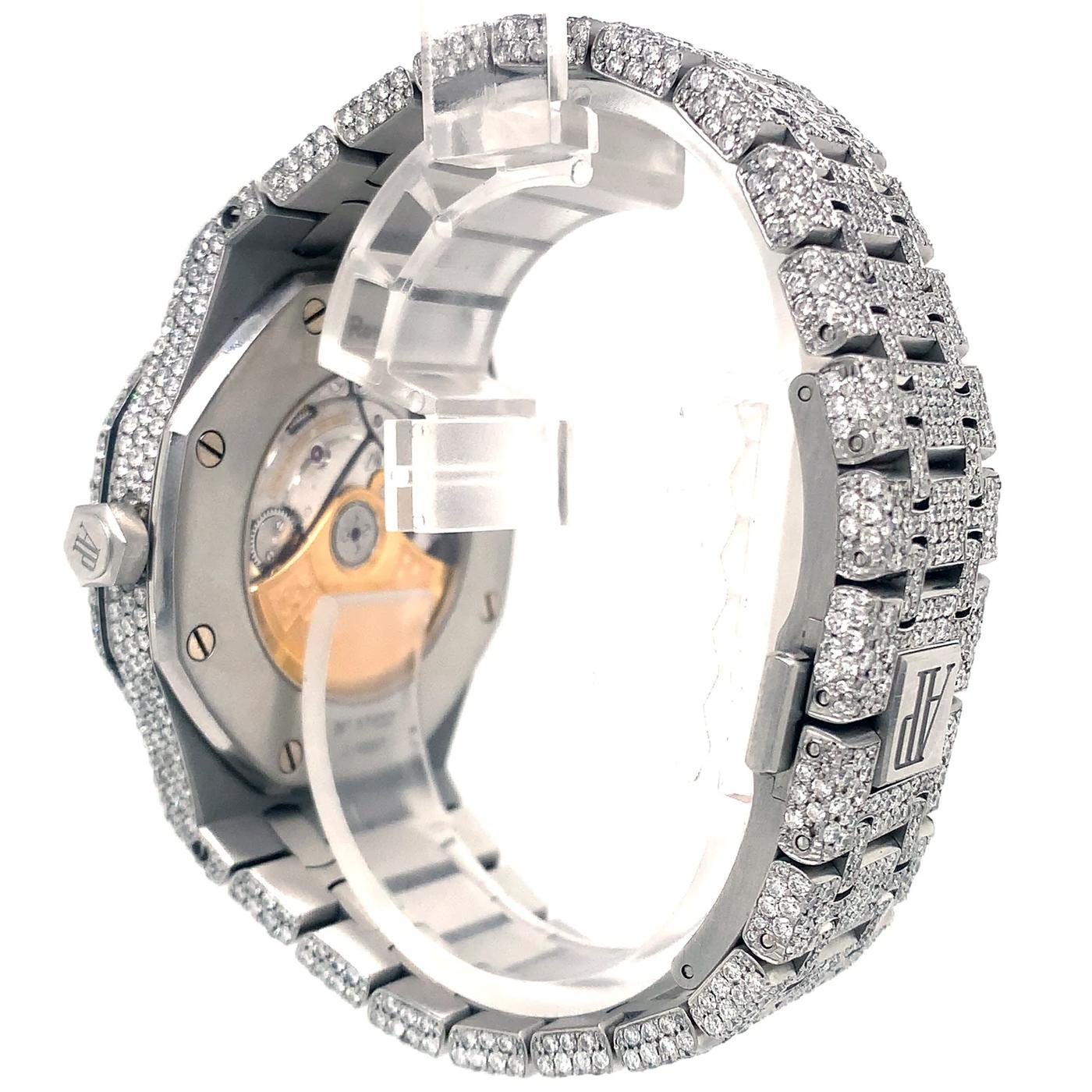 Selfwinding-Uhr von Audemars Piguet aus königlicher Eiche mit Silber-Edelsteinschliff 1