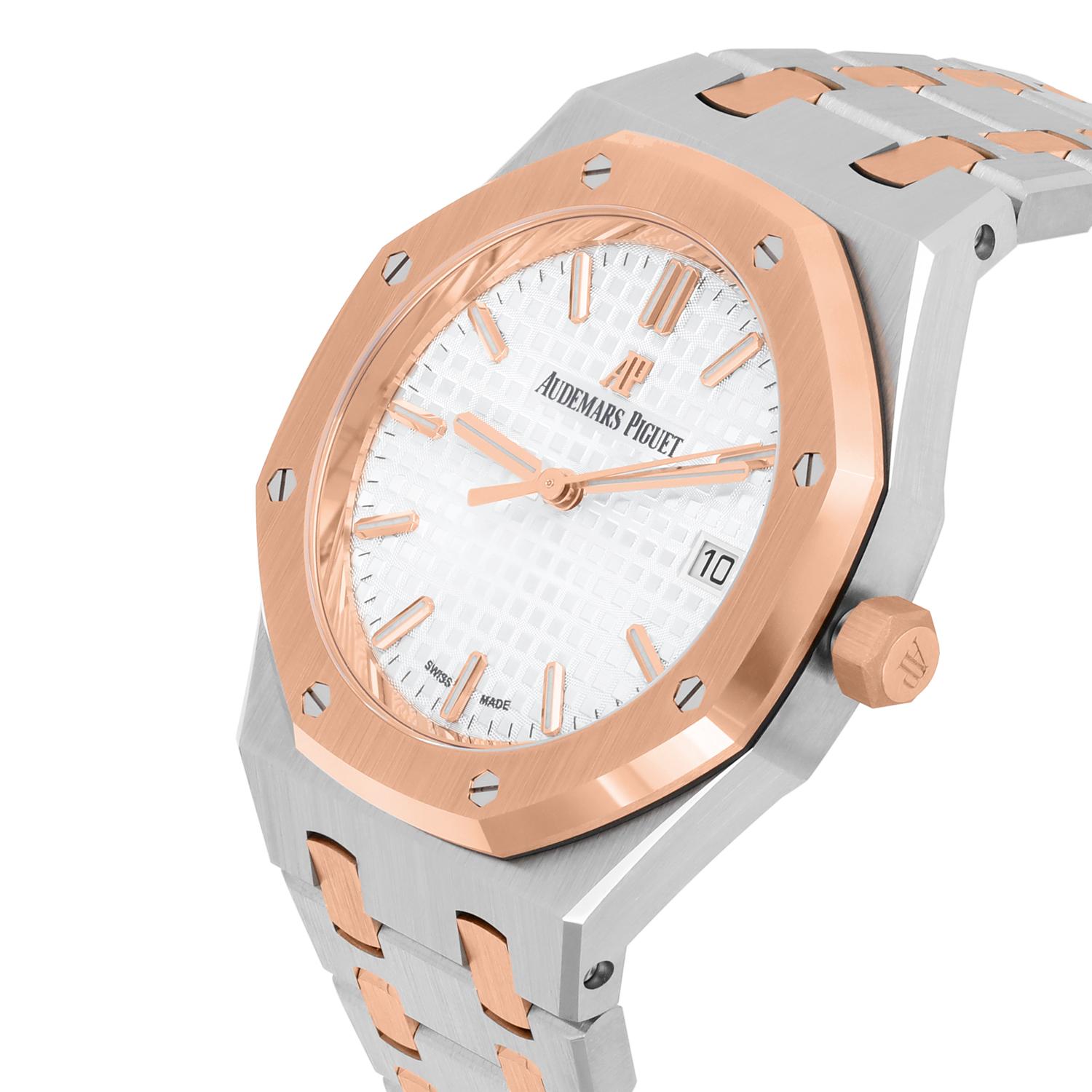 Audemars Piguet Royal Oak 34 2tone Rose Gold Women's Watch 77350SR.OO.1261SR.01 In New Condition For Sale In New York, NY