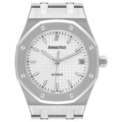 Audemars Piguet Royal Oak Silver Dial Steel Mens Watch 14790ST Box Card