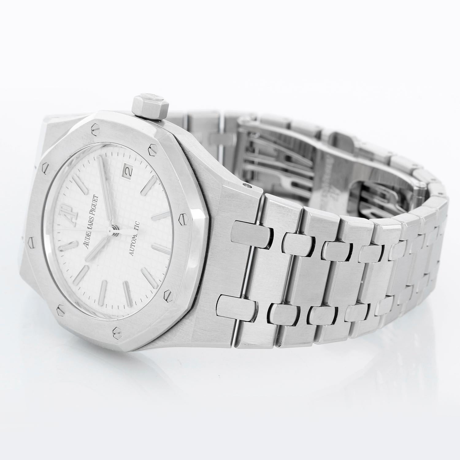 Audemars Piguet Royal Oak Stainless Steel 15300st - Automatic winding. Stainless steel case (39mm). White Dial. Stainless Steel Audemars Piguet bracelet; fits a 7 1/2 inch wrist. Service papers from 3/22, have over 1-1/2 years left on warranty.