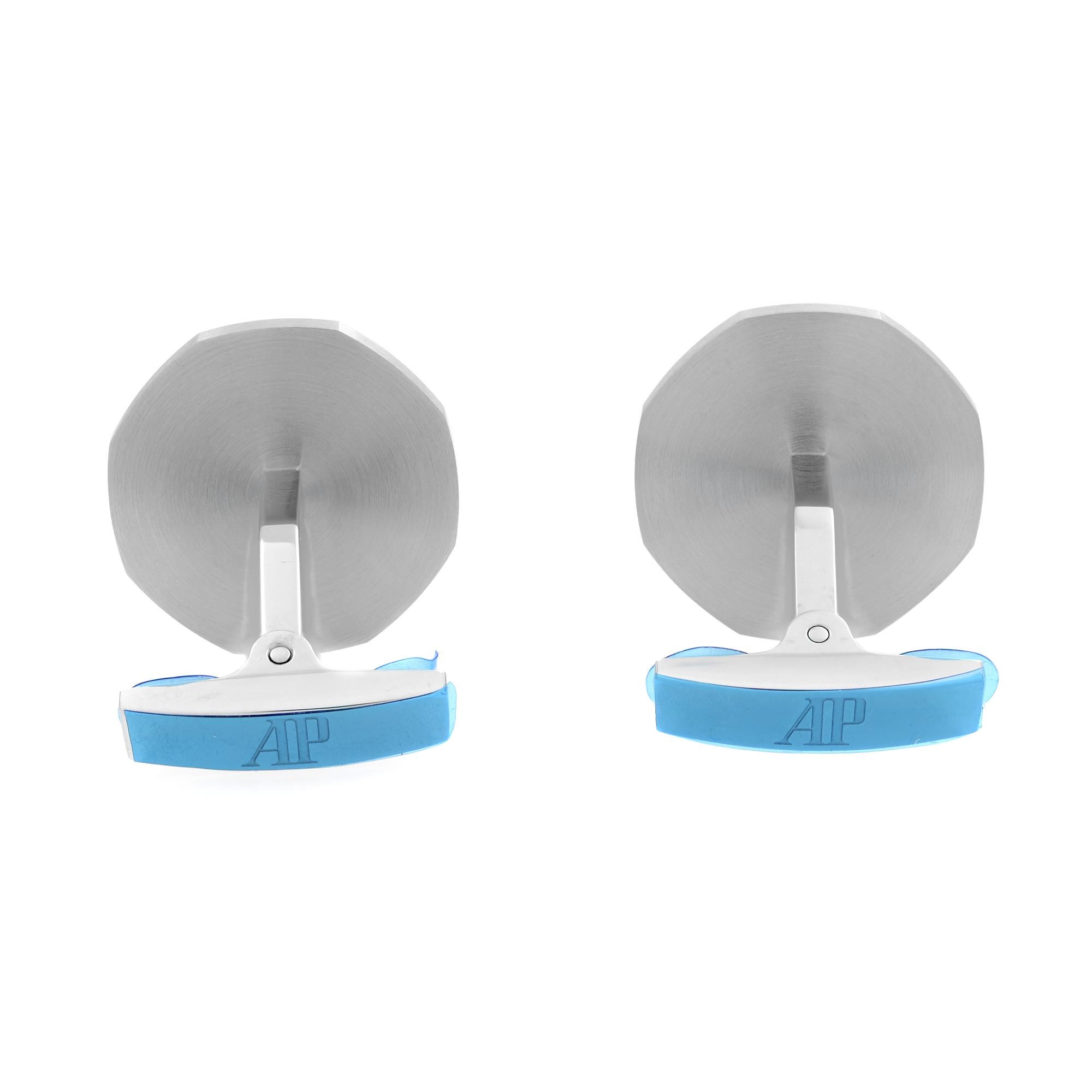 Audemars Piguet Royal Oak Gemelli da polso da uomo in acciaio inossidabile BM0740.STO.US.NBLEU7546 In condizioni Nuovo in vendita a New York, NY