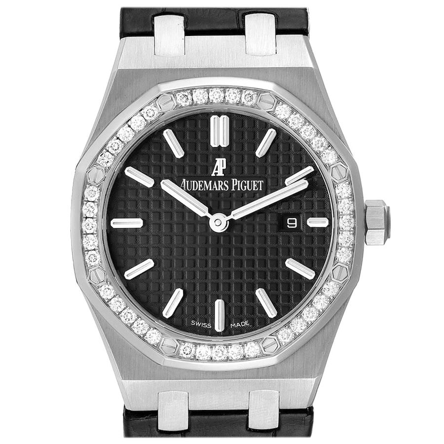 Audemars Piguet Royal Oak Stahl Diamant Damenuhr 67651ST Box Papiere im Angebot