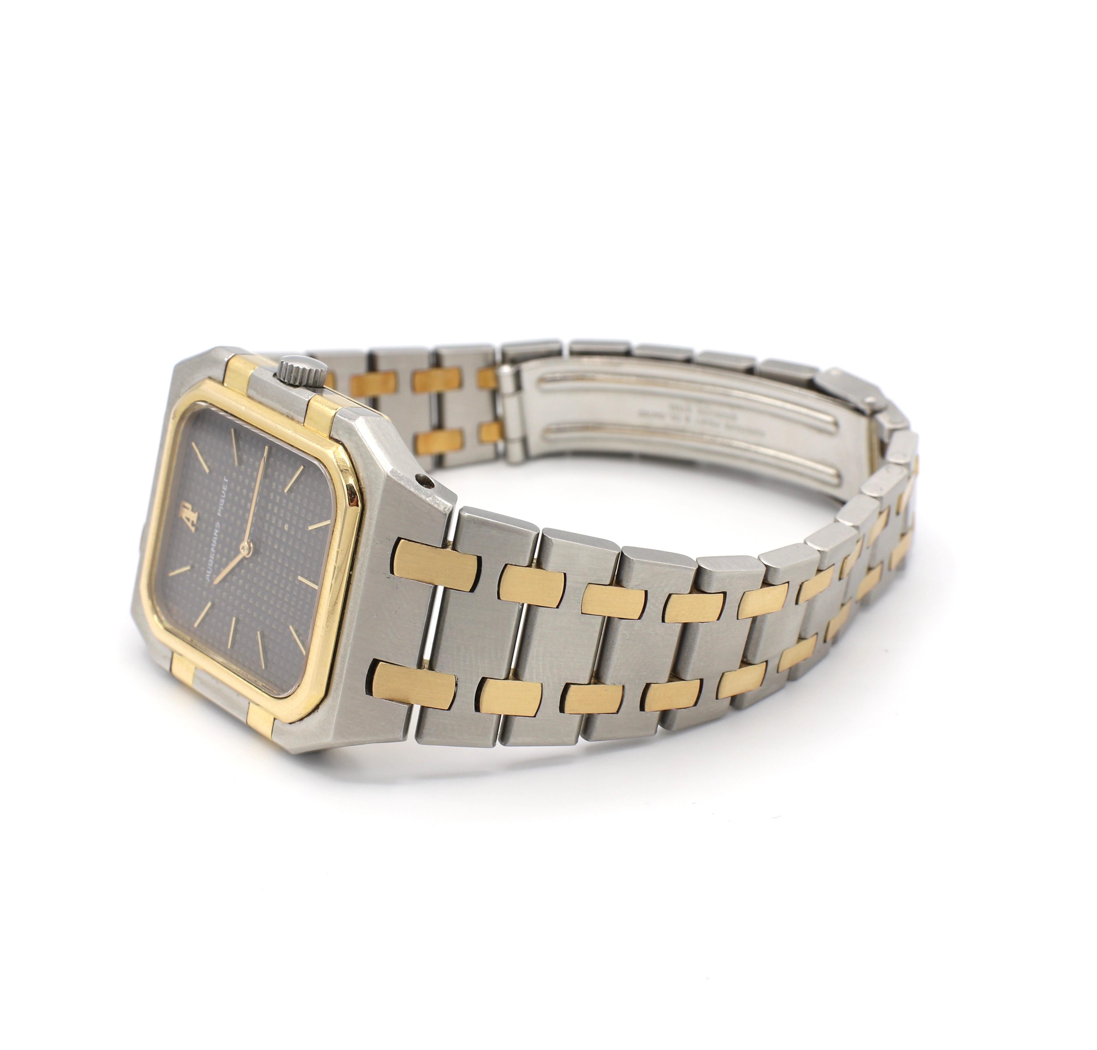 Audemars Piguet Royal Oak Steel and Yellow Gold Square Quartz Watch In Good Condition In  Baltimore, MD