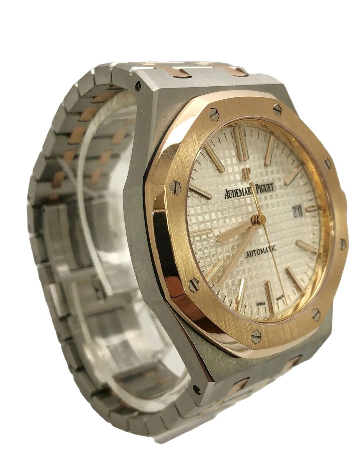 Audemars Piguet Royal Oak Zweifarbig Rose Gold Herrenuhr 15400 41mm (Empire) im Angebot
