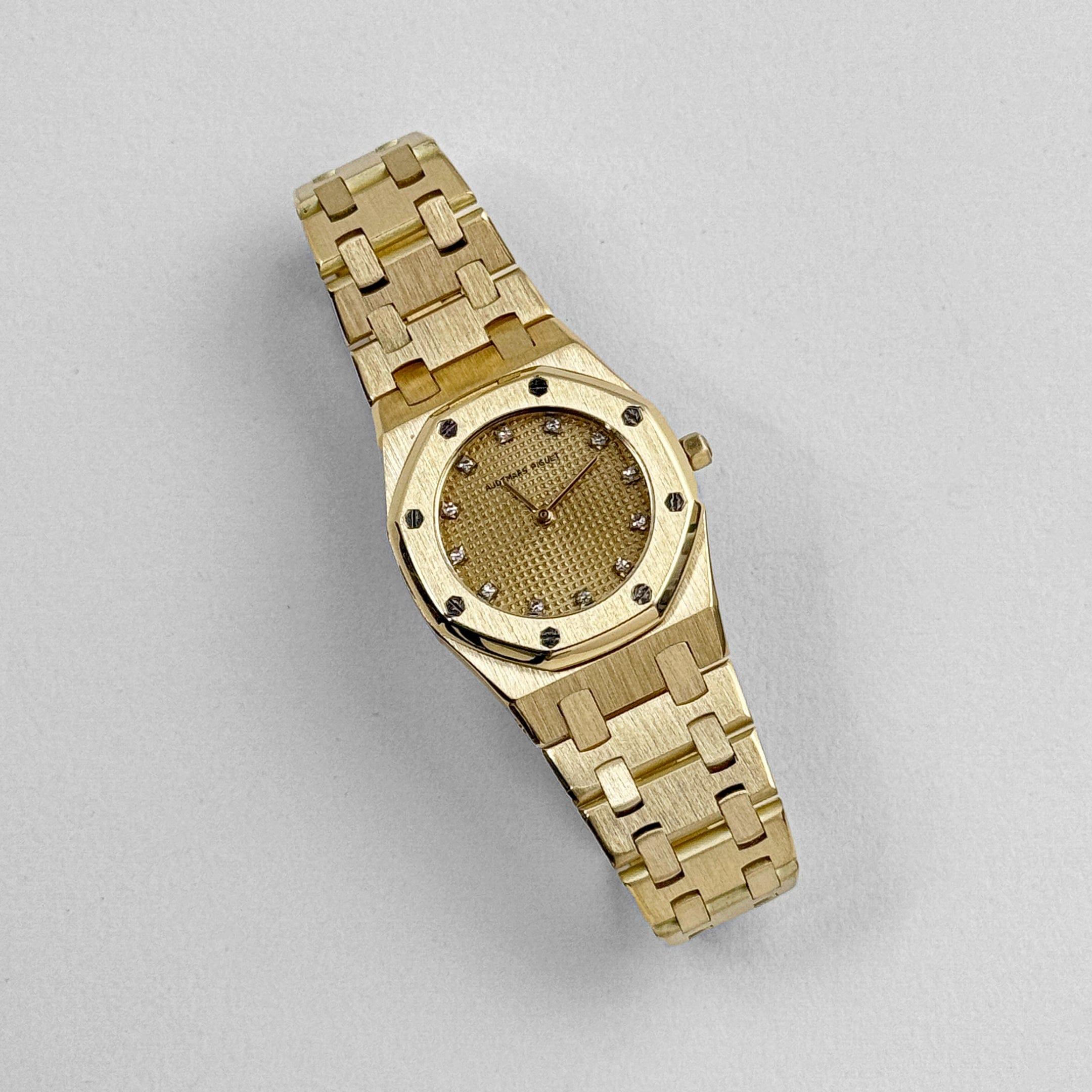 Audemars Piguet Royal Oak Vintage „Ladies“ Gelbgold Champagner-Diamant-Zifferblatt (Rundschliff) im Angebot