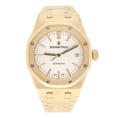 Audemars Piguet Royal Oak Watch 37MM White Index Dial Yellow Gold Watch UNWORN