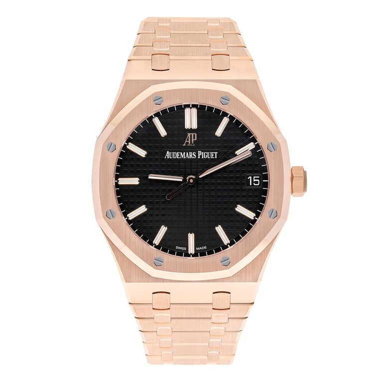 Reloj Audemars Piguet Royal Oak Esfera Negra Oro Rosa