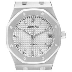 Audemars Piguet Royal Oak White Dial Steel Mens Watch 14790ST Box Papers