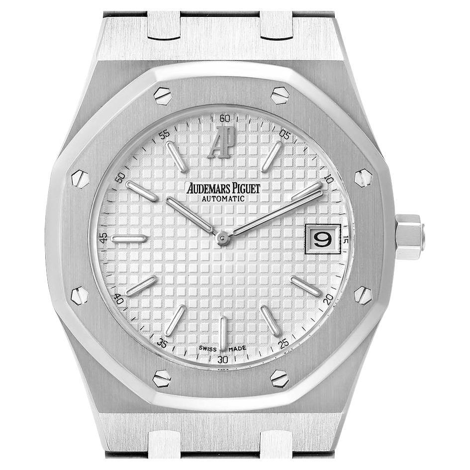 Audemars Piguet Royal Oak White Dial Steel Mens Watch 15202ST For Sale