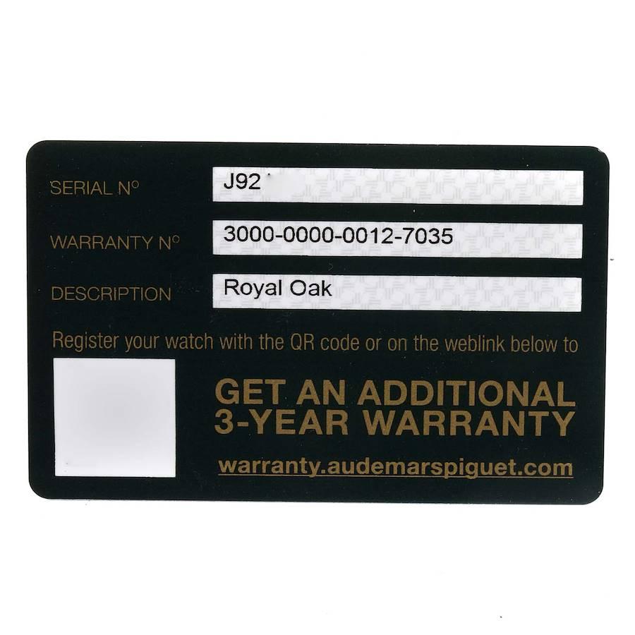 Audemars Piguet Royal Oak White Dial Steel Mens Watch 15400ST Box Card 5
