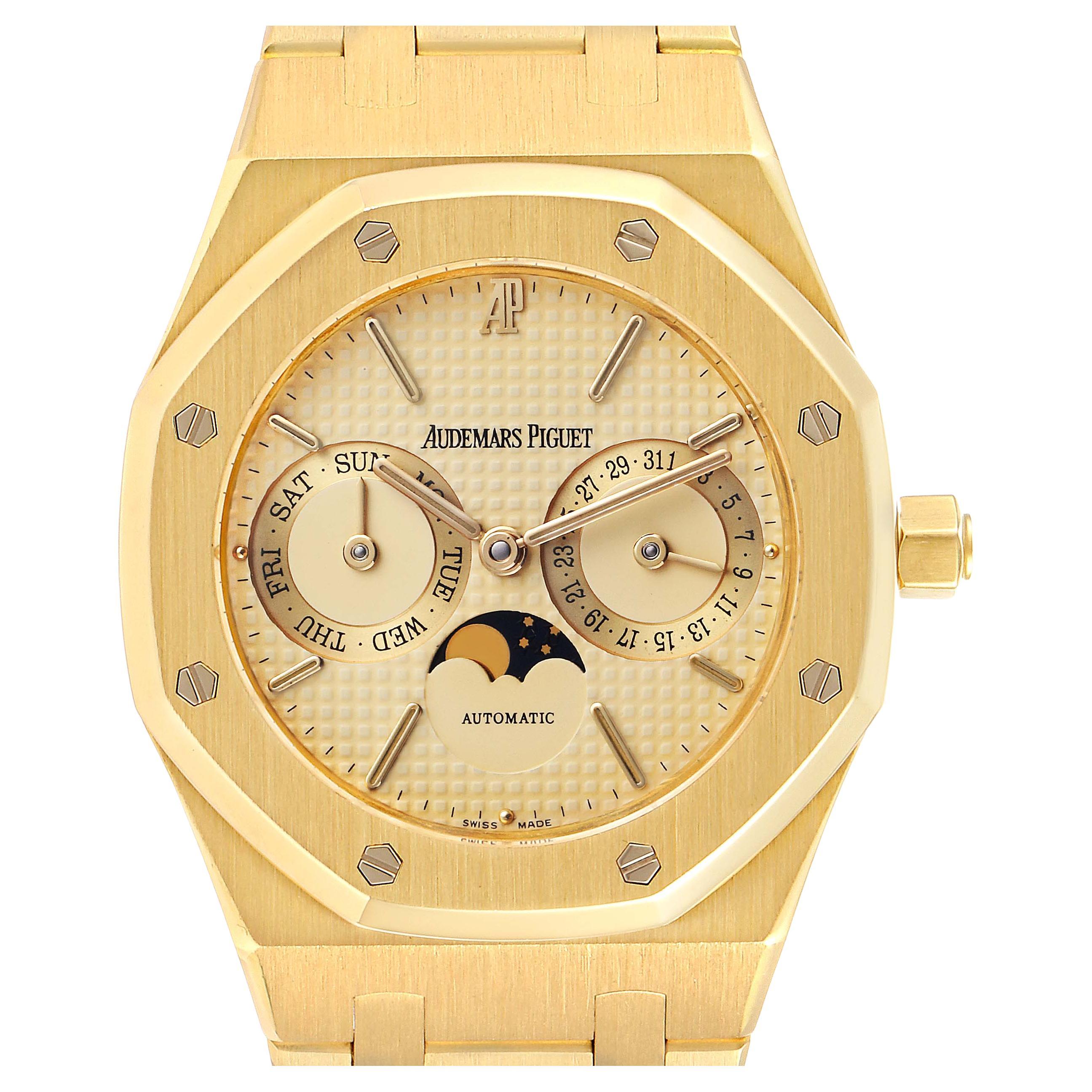 Audemars Piguet Royal Oak Yellow Gold Day Date Moonphase Mens Watch 25594 For Sale