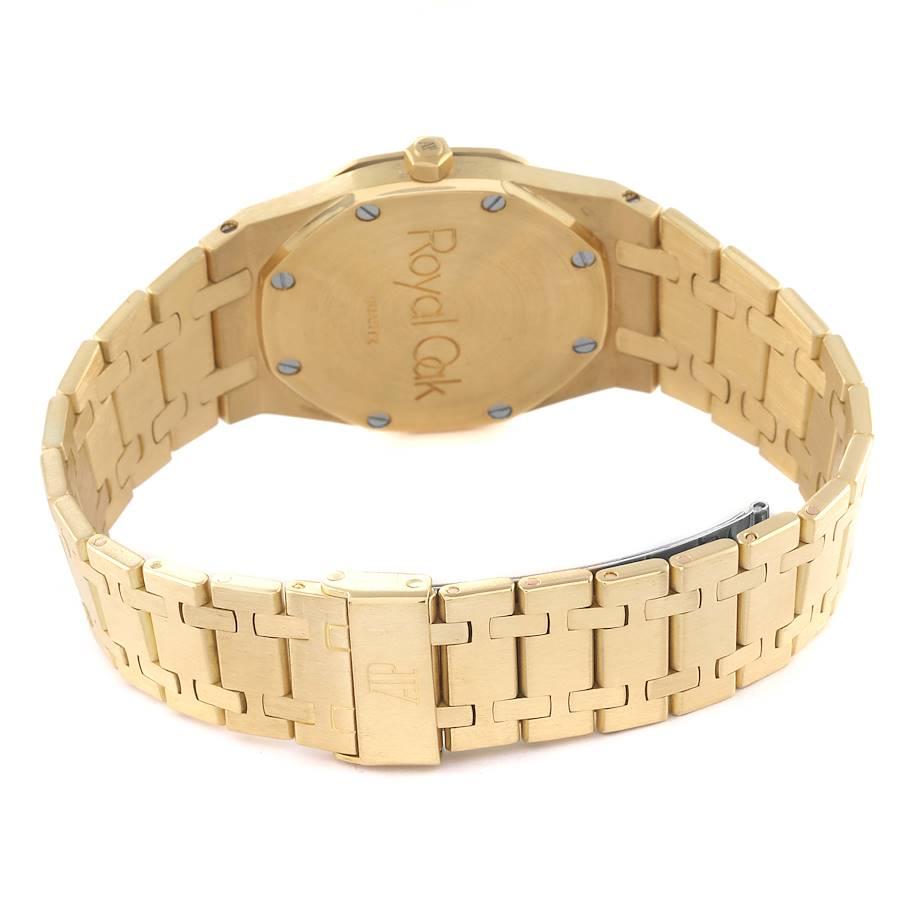Audemars Piguet Royal Oak Yellow Gold Diamond Dial Mens Watch In Excellent Condition For Sale In Atlanta, GA