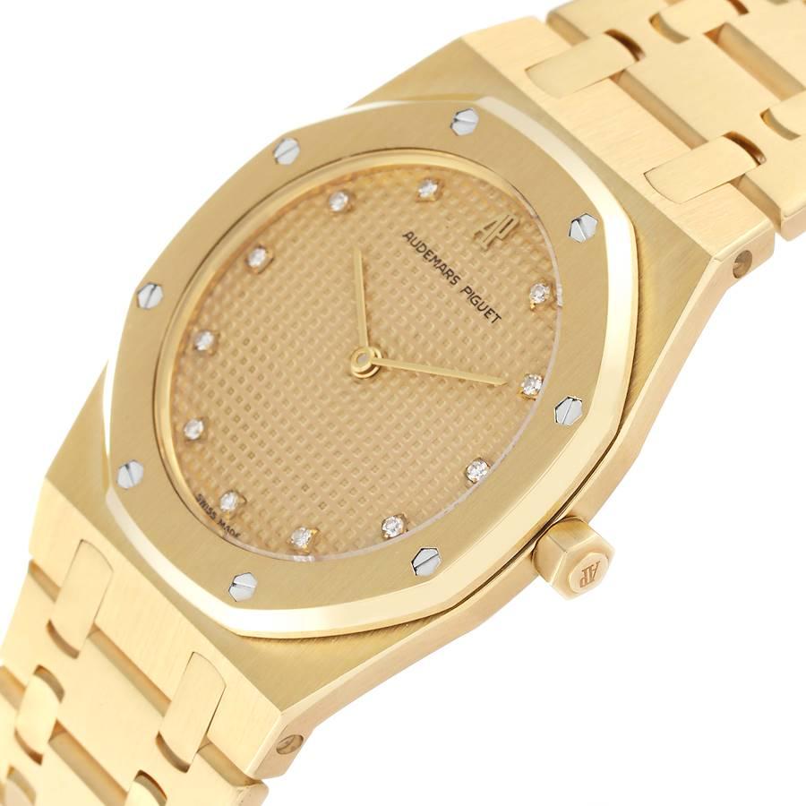 Audemars Piguet Royal Oak Yellow Gold Diamond Mens Watch 56303 Box ...