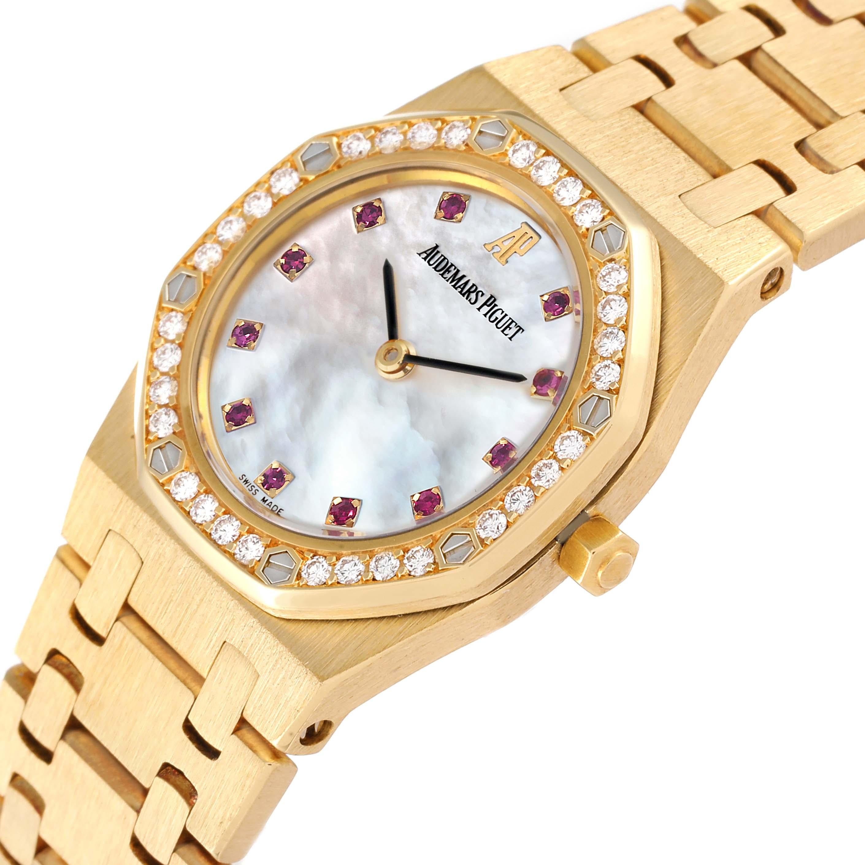 Audemars Piguet Royal Oak Gelbgold Diamant-Rubin-Damenuhr 66344BA 1