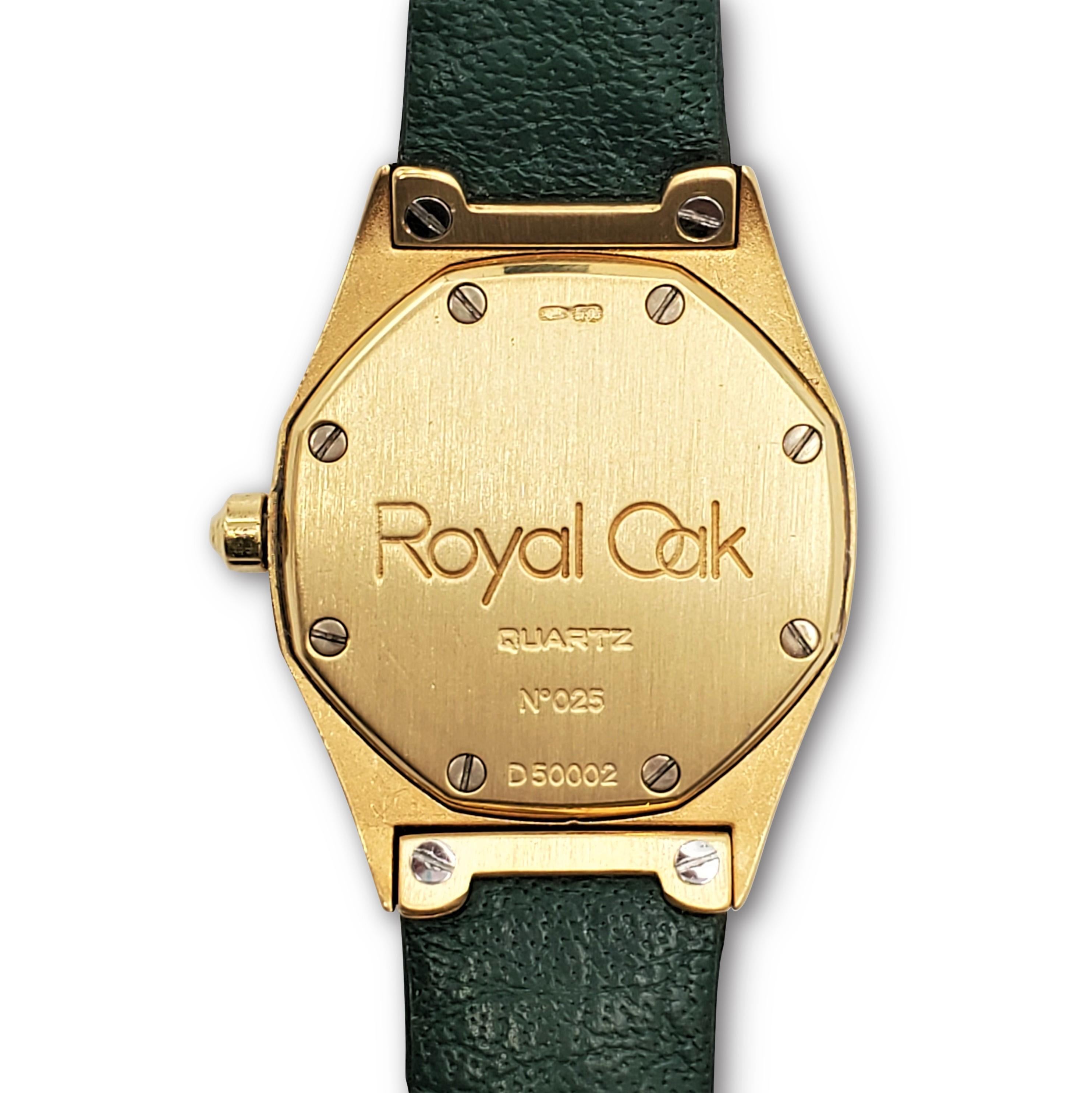 Audemars Piguet Montre « Royal Oak » à bracelet en cuir et or jaune 1
