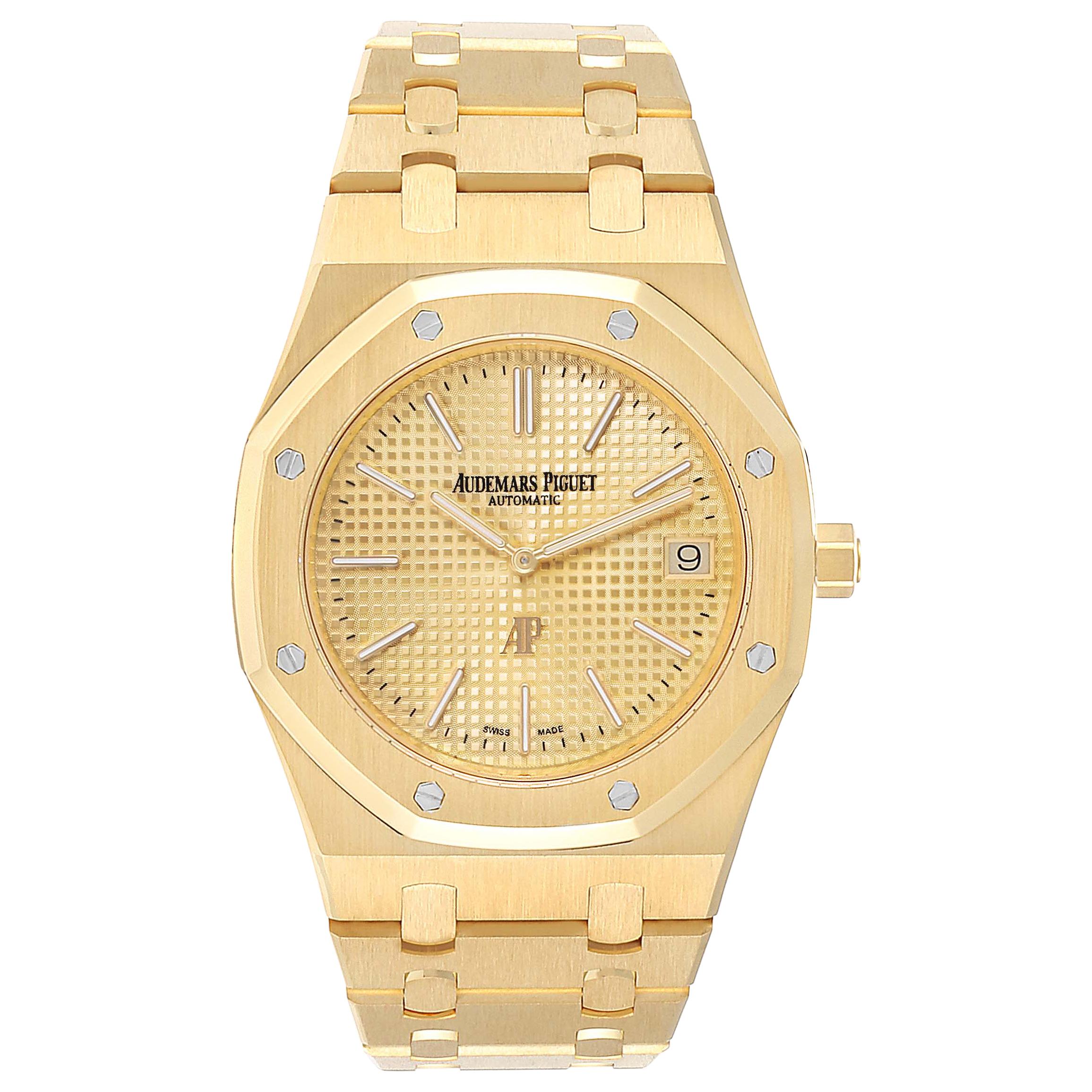 Audemars Piguet Royal Oak Yellow Gold Men's Watch 15202BA Box Papers