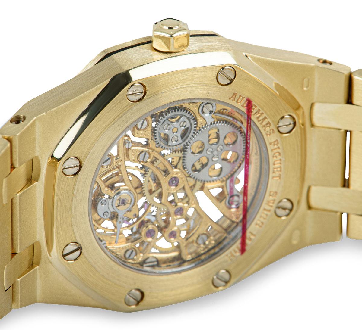 Audemars Piguet Royal Oak Yellow Gold Skeleton Dial 14794BA.OO.0902BA.00 In Excellent Condition In London, GB