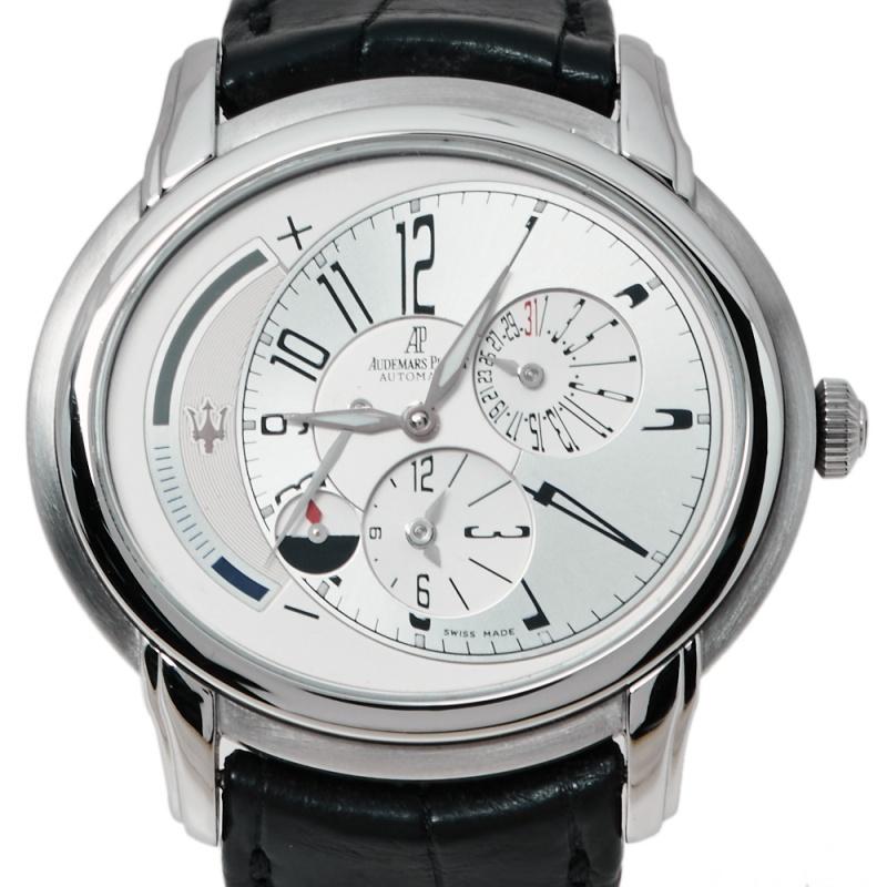 Audemars Piguet Silver White Stainless Steel Millenary Men's Wristwatch 47 mm In Good Condition In Dubai, Al Qouz 2