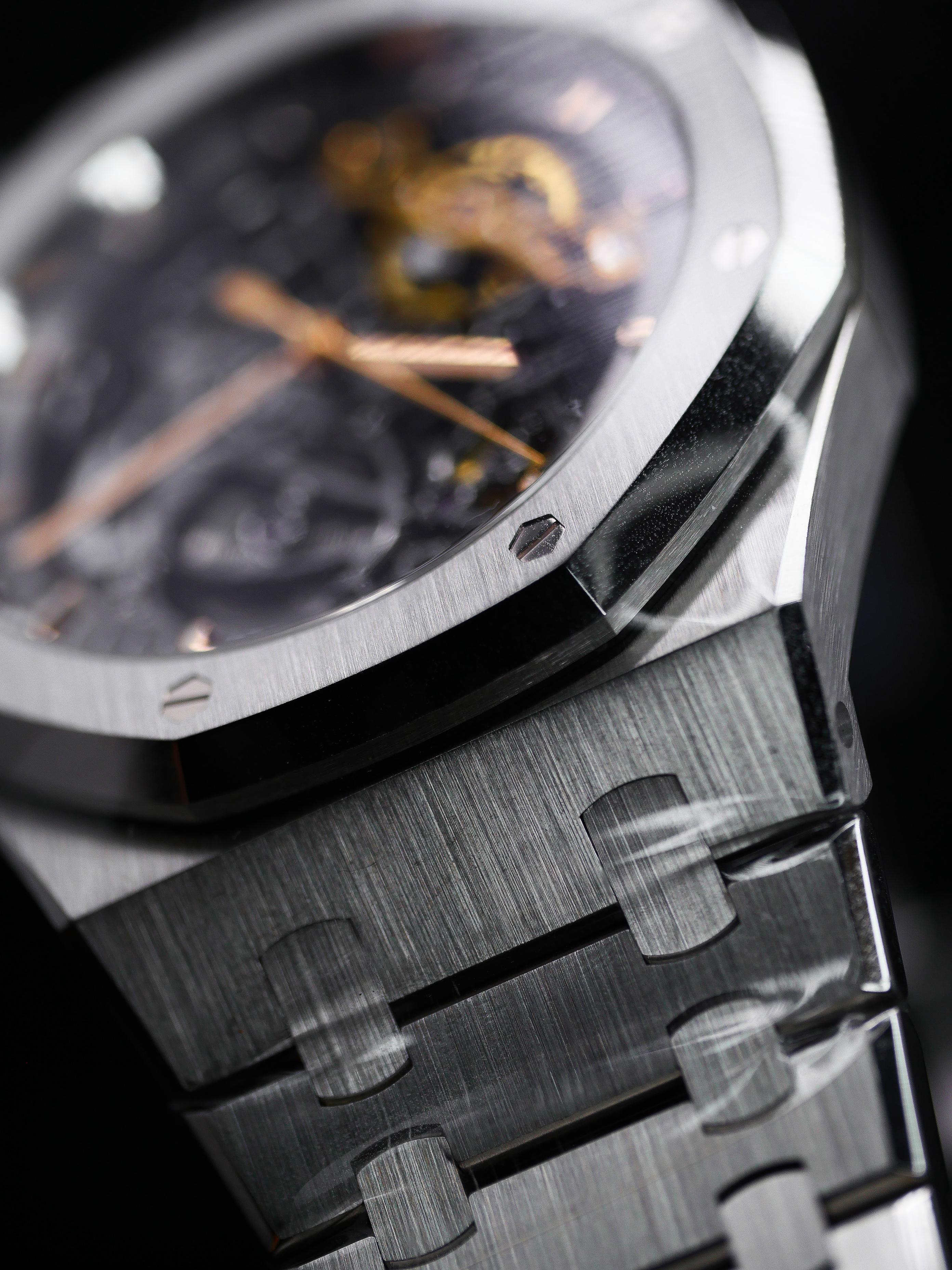 Audemars Piguet Stainless Steel Royal Oak Double Balance Skeleton Wristwatch In New Condition For Sale In MELBOURNE, AU