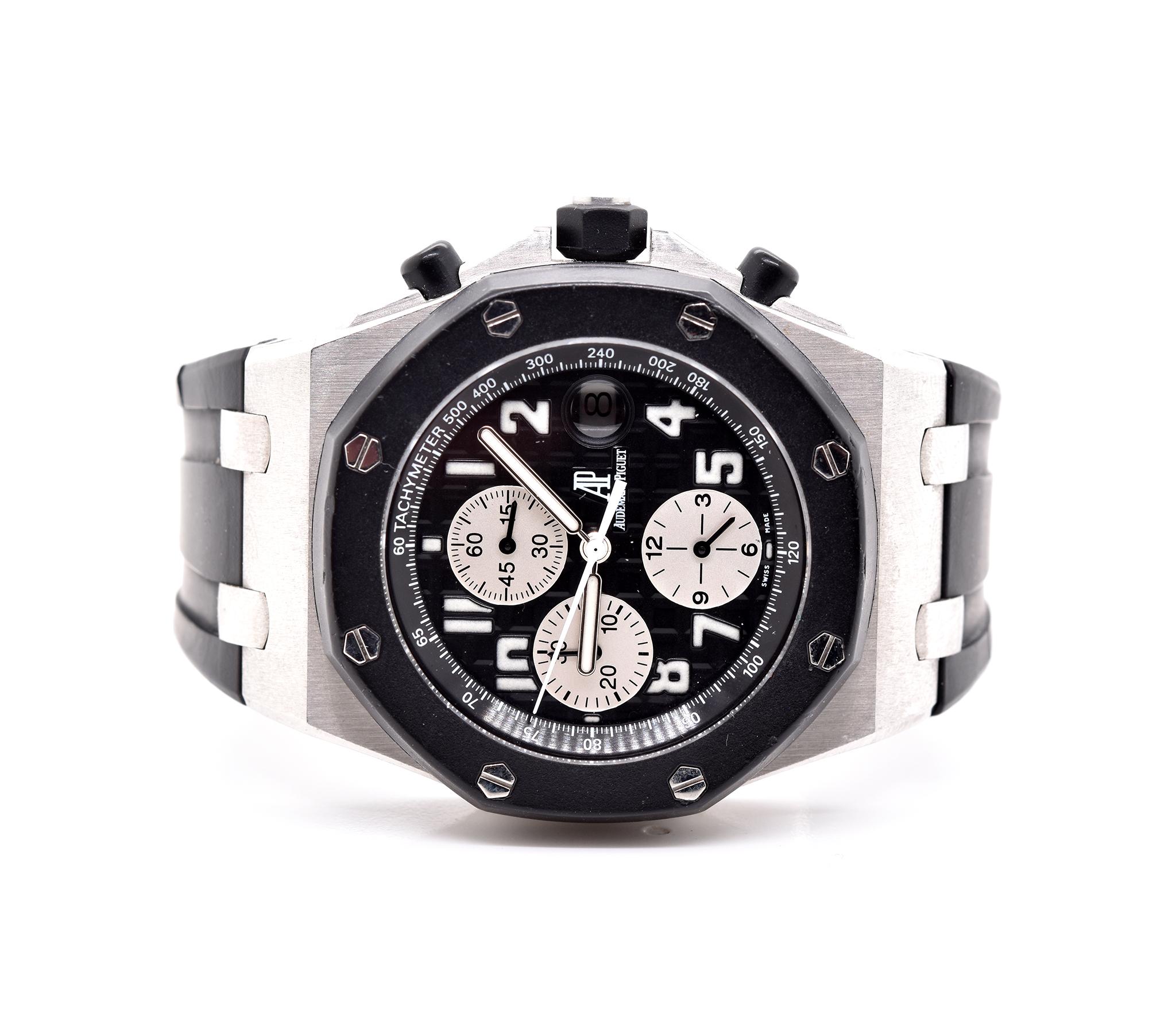 Audemars Piguet Edelstahl Royal Oak Offshore Chronograph im Zustand „Hervorragend“ in Scottsdale, AZ