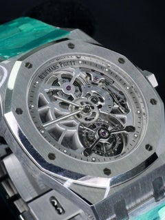 Audemars Piguet Stainless steel Royal Oak Tourbillon Openwork Manual Wristwatch