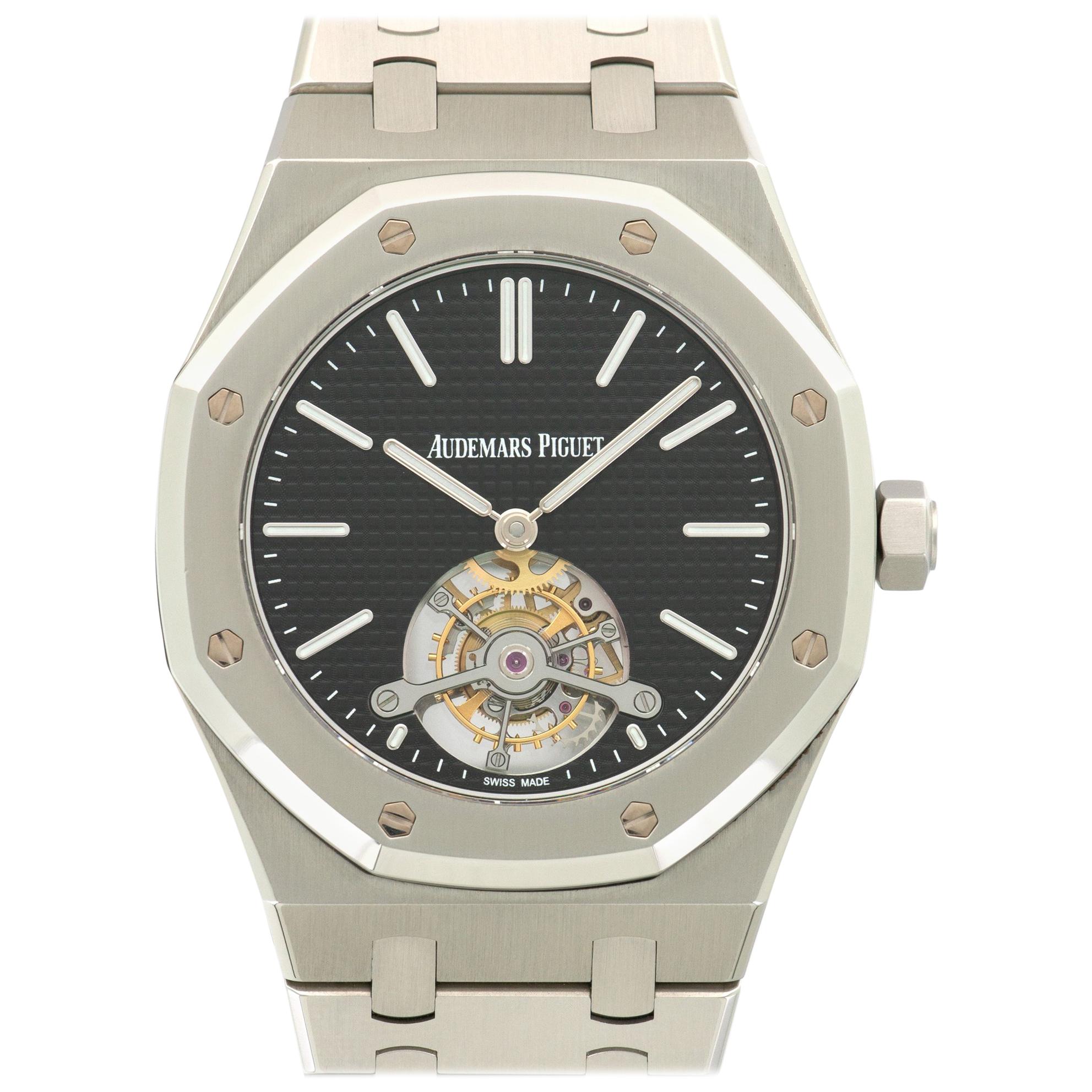 Audemars Piguet Stainless Steel Royal Oak Ultra-Thin Tourbillon Wristwatch 
