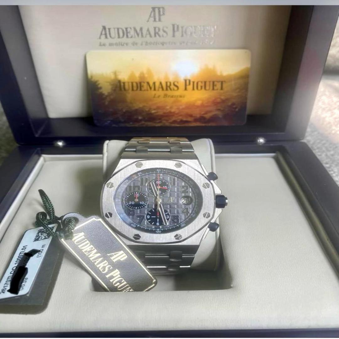 Audemars Piguet Titanium AP Royal Oak Grey Dial 26170TI with box and papers For Sale 2