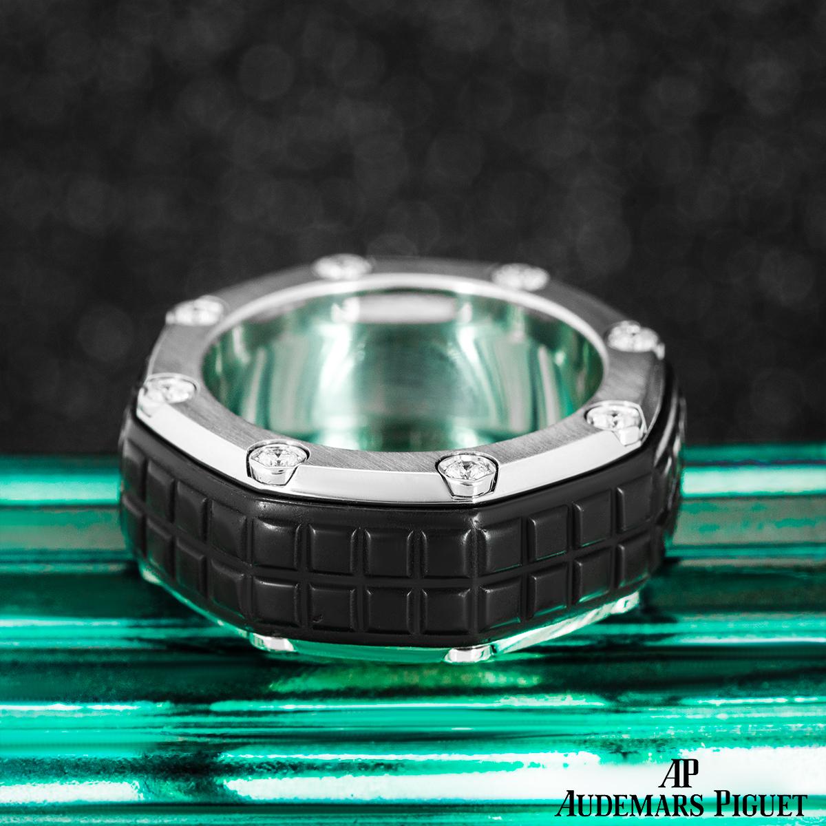 Audemars Piguet Titanium Diamond Royal Oak Offshore Ring In Excellent Condition In Mayfair, London, London