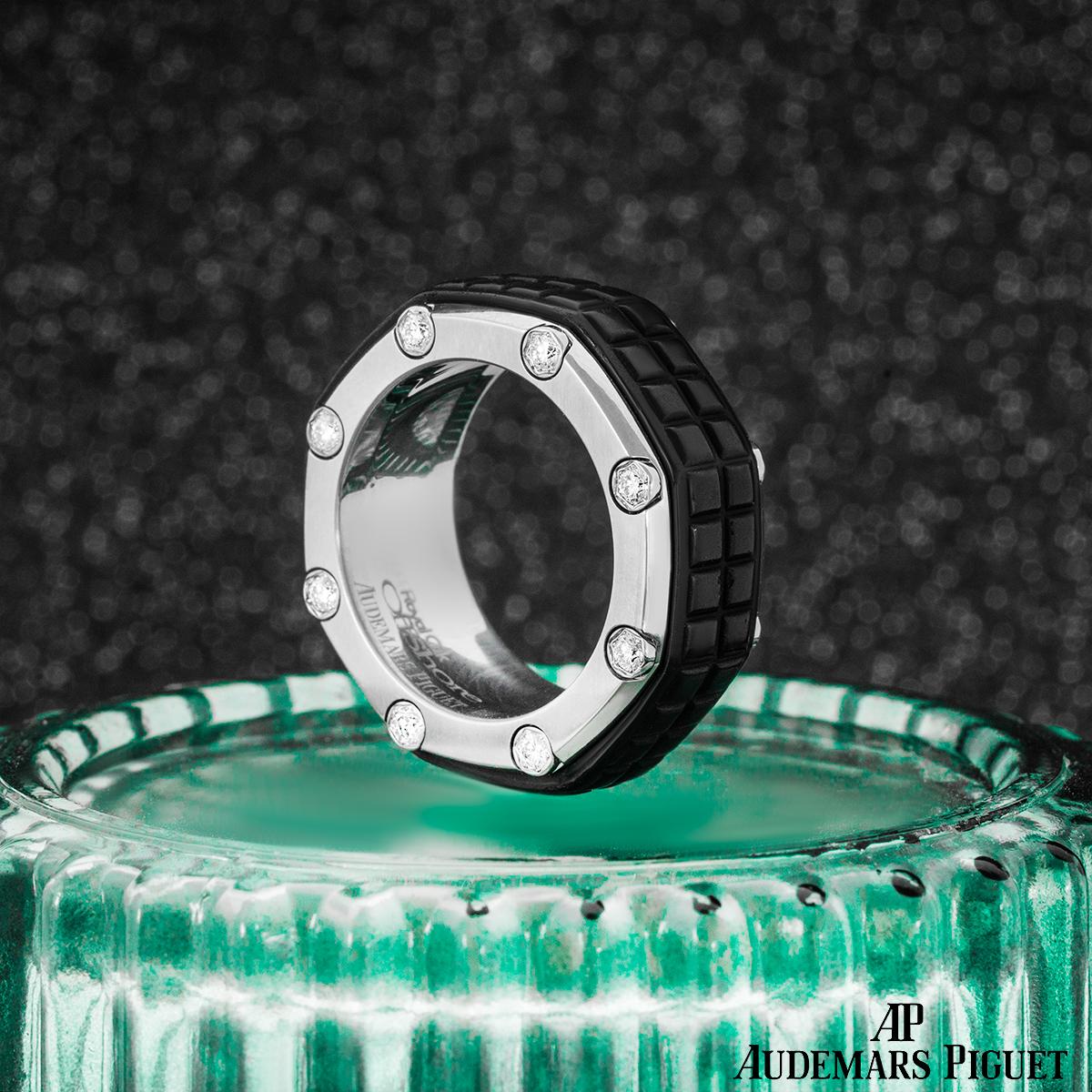 Women's or Men's Audemars Piguet Titanium Diamond Royal Oak Offshore Ring