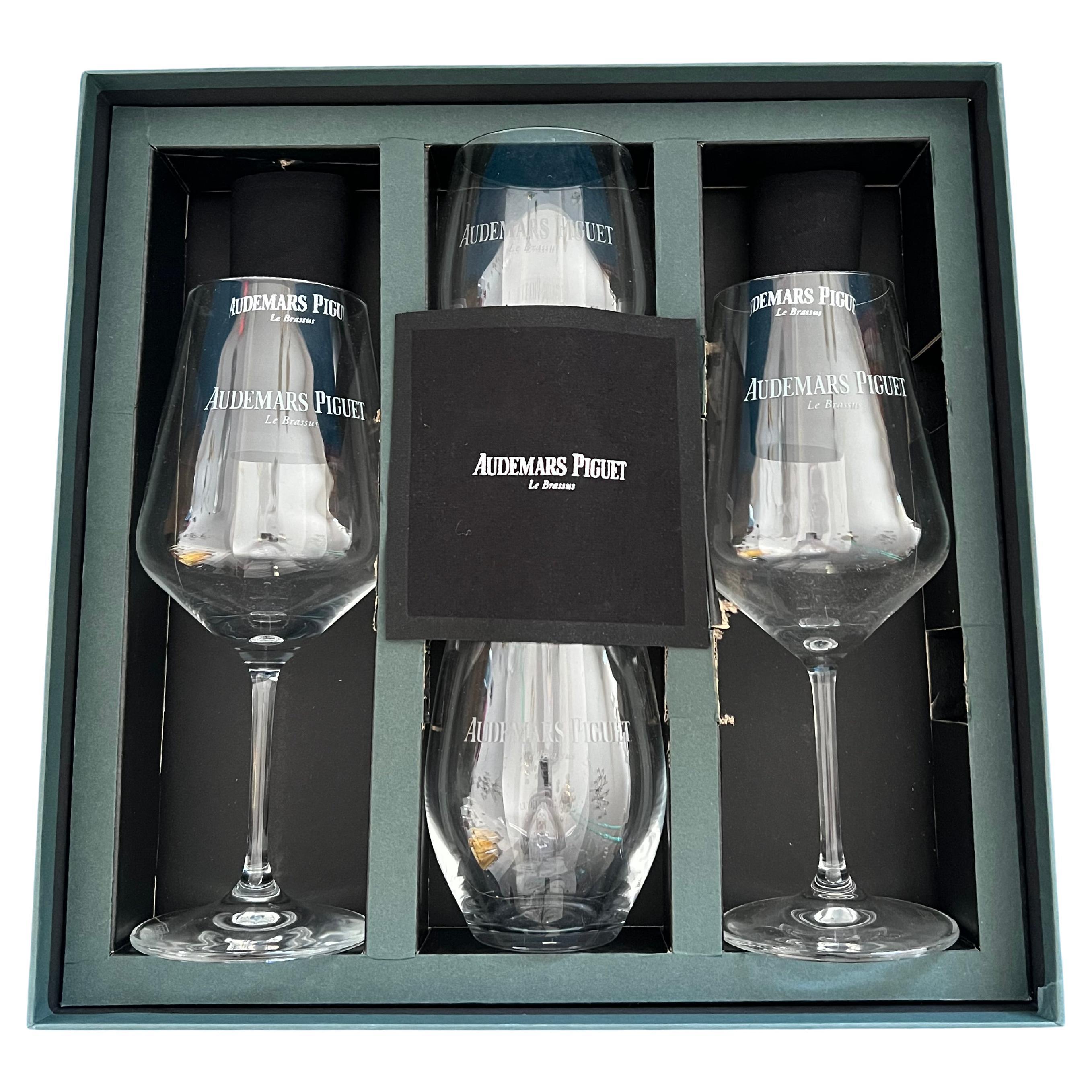 Audemars Piguet Unused Crystal Wine Glasses VIP Promotional For Sale