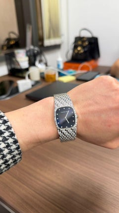 Audemars Piguet Vintage Cobra, cadran bleu et diamants, or blanc, 26 mm, remontage manuel